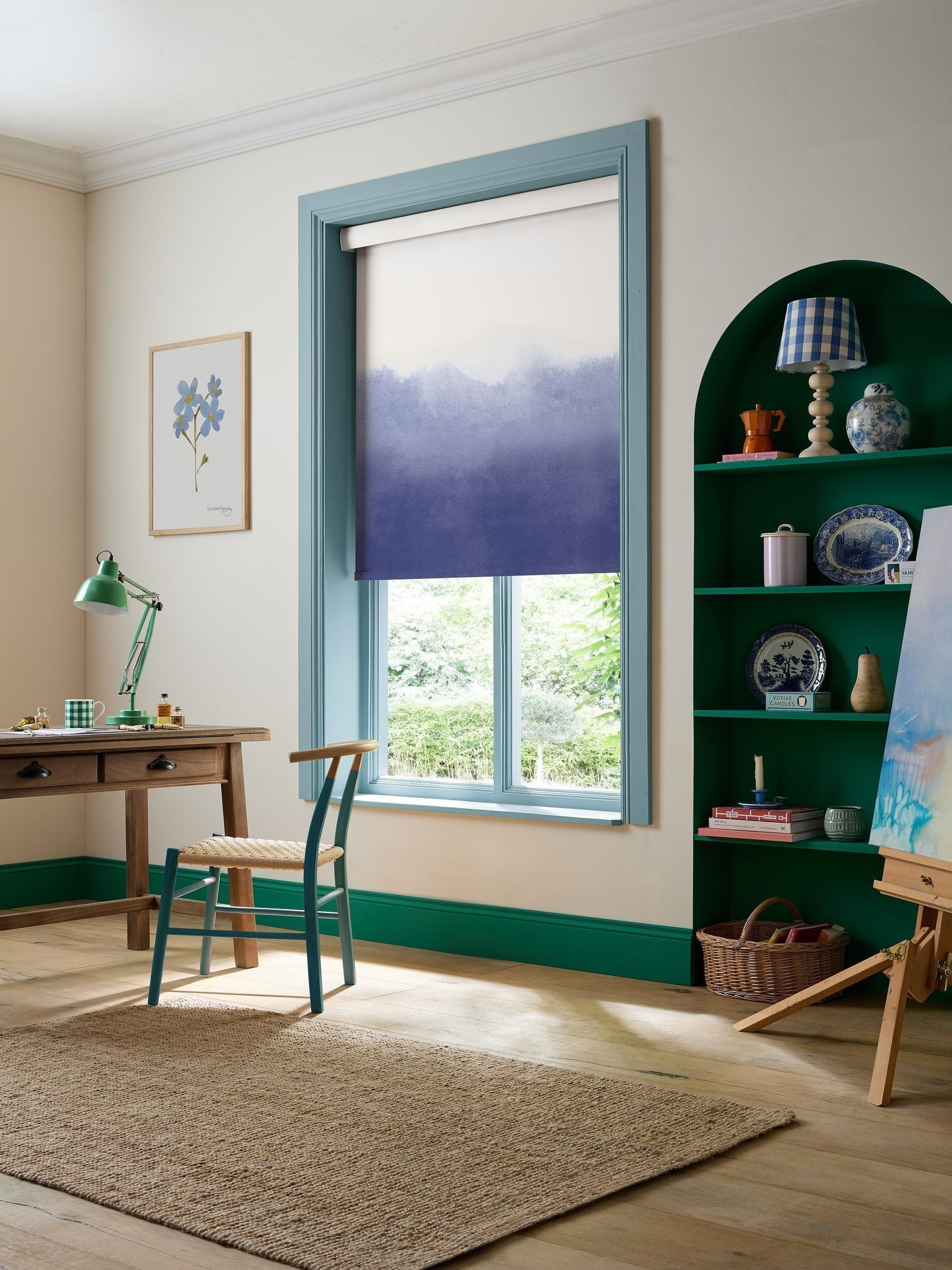 Bluebellgray Cornflower Ombre roller blinds 550x3000mm - British product
