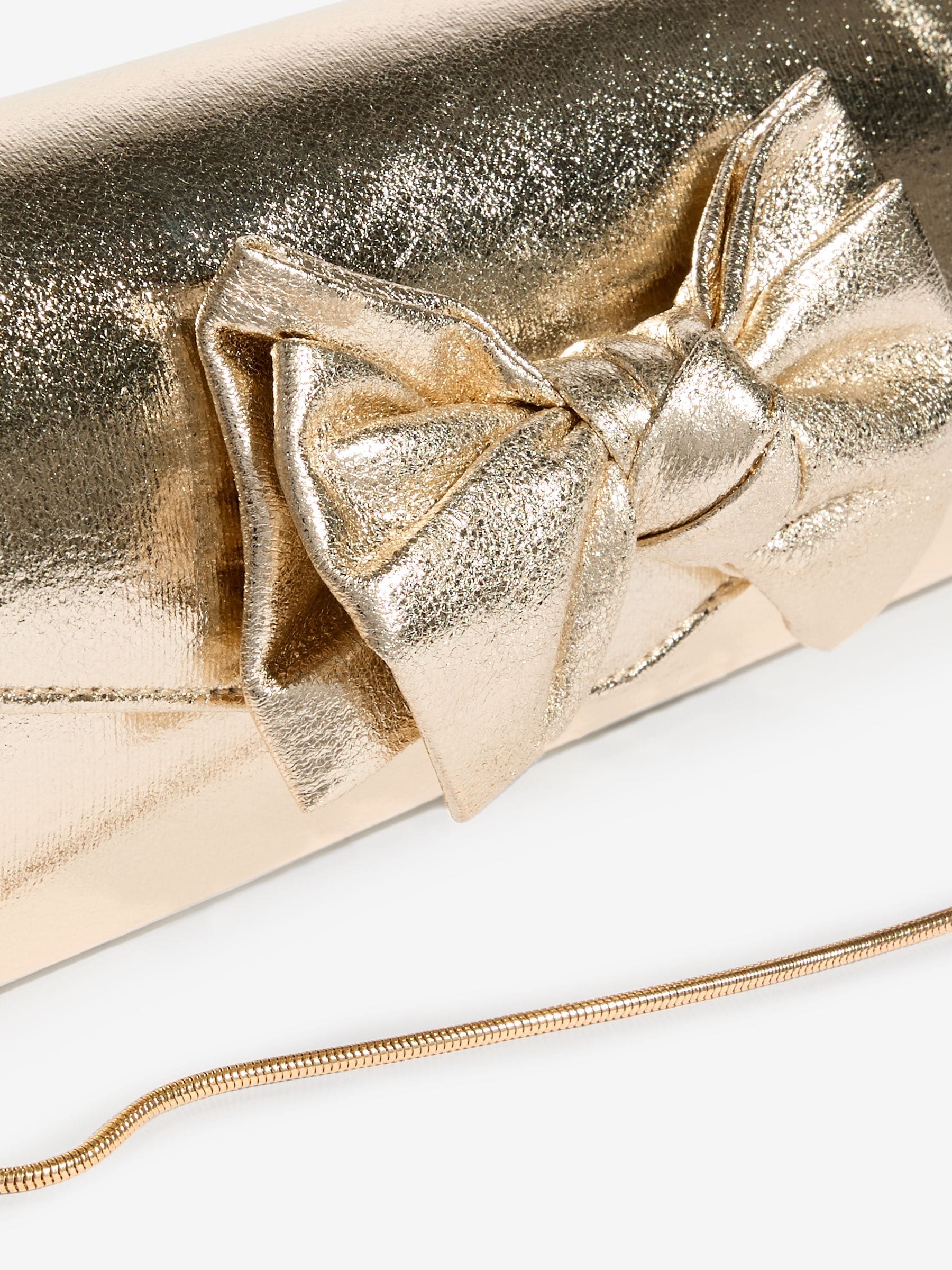 Lipsy gold bow clutch bag 26cm (British brand)