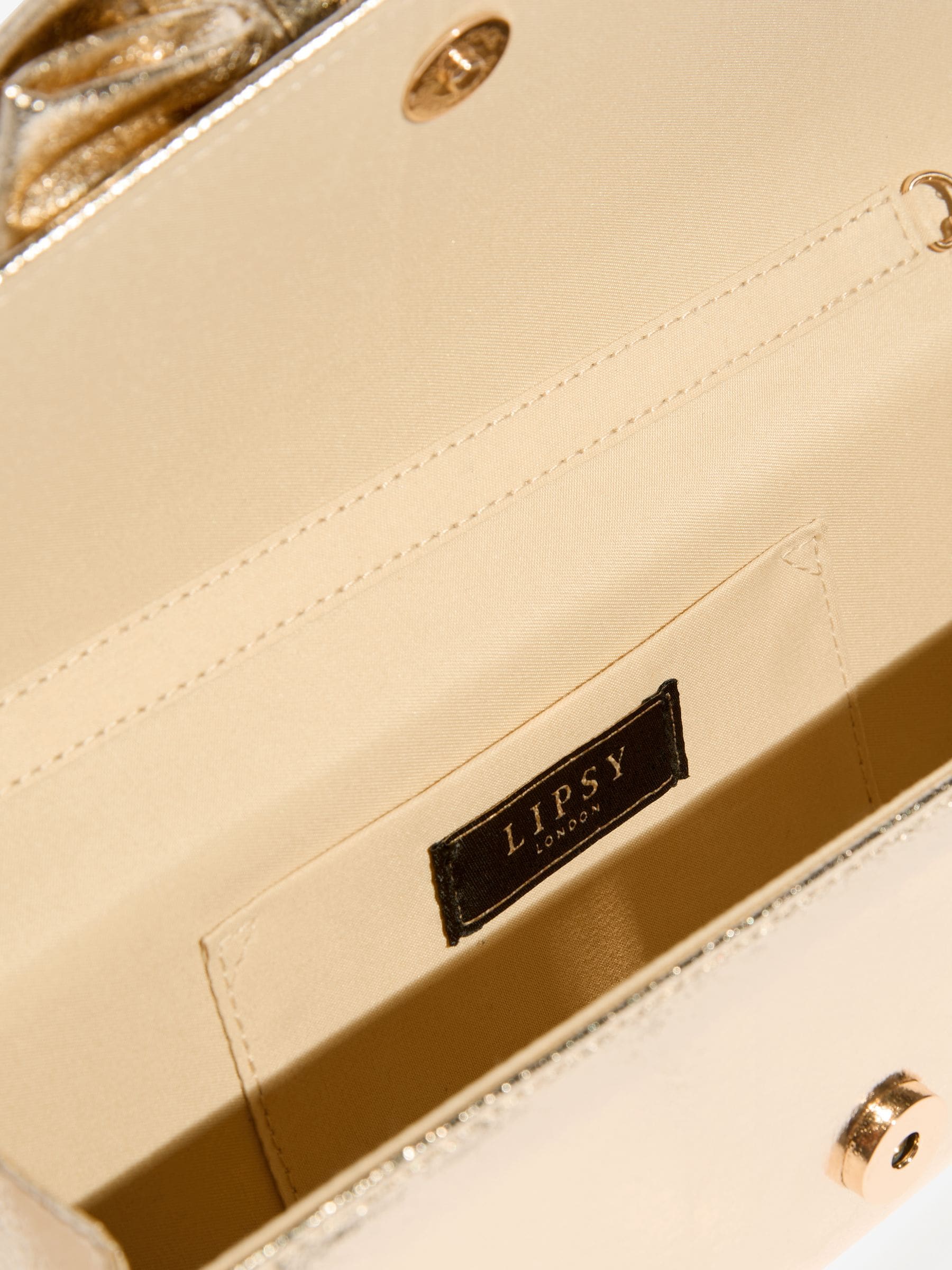 Lipsy gold bow clutch bag 26cm (British brand)