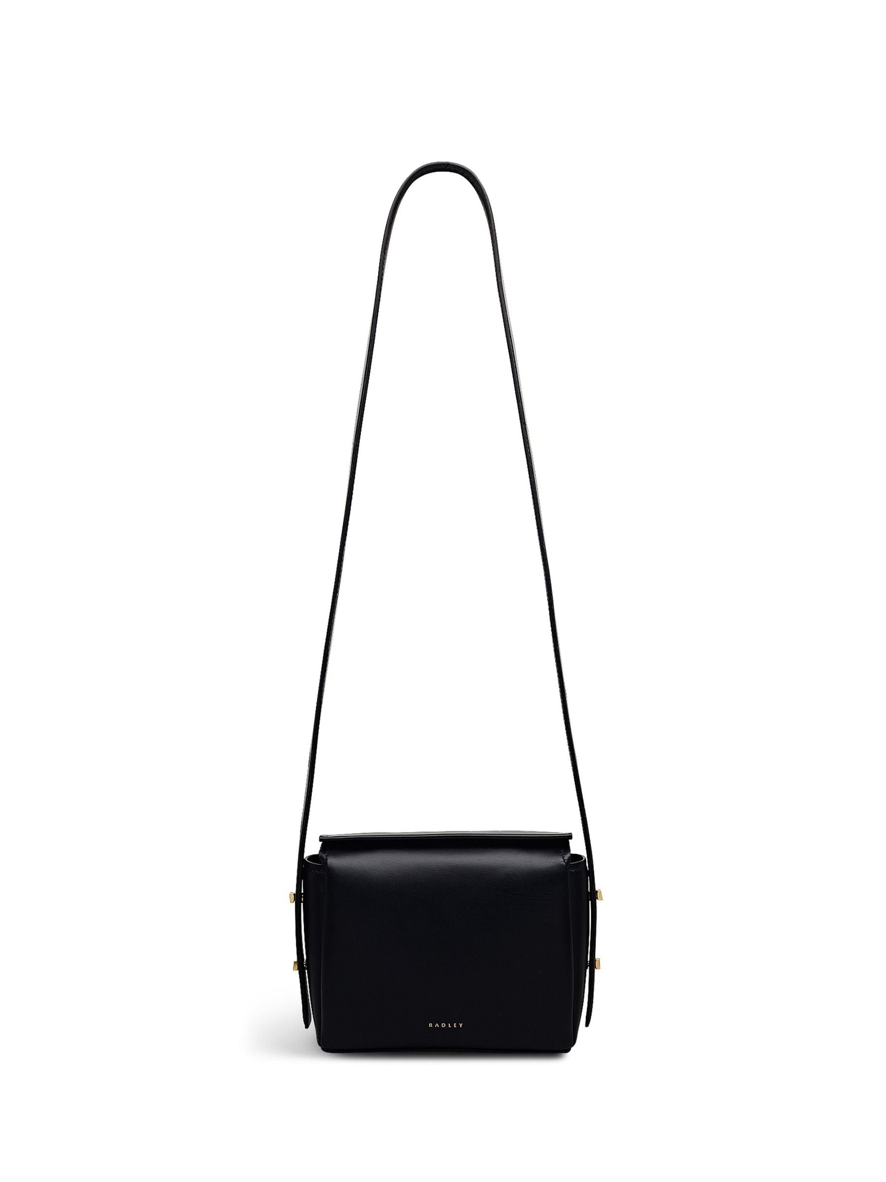 Radley Selina small cross-body bag in black leather, imported from the UK