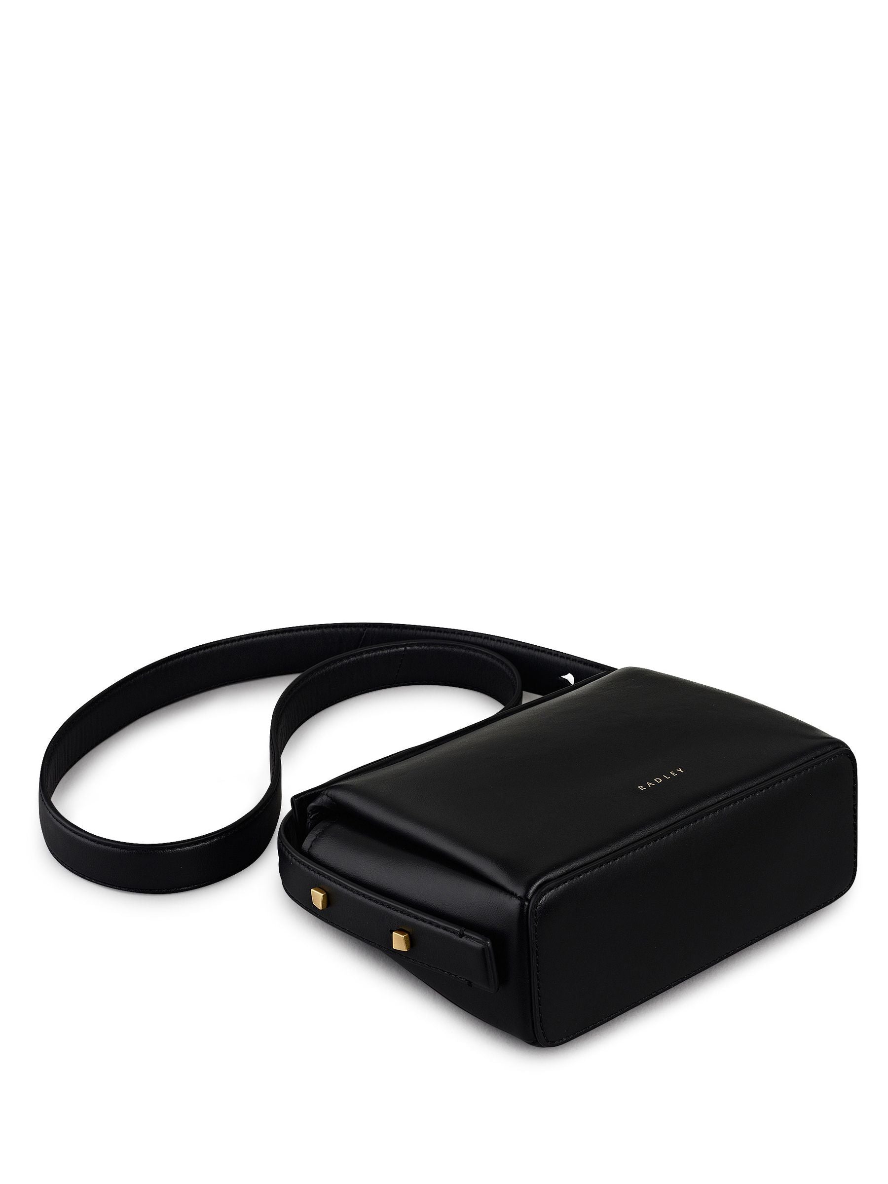 Radley Selina small cross-body bag in black leather, imported from the UK