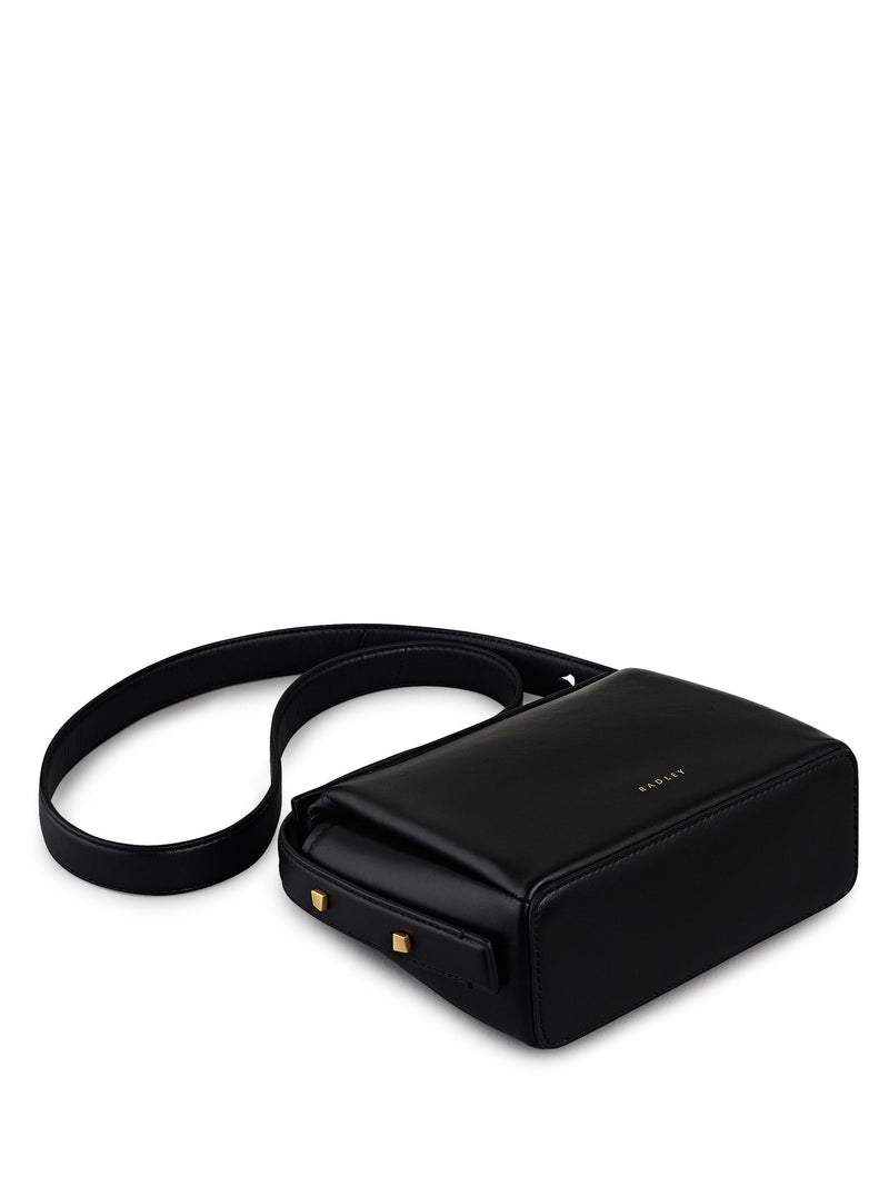 Radley Selina small cross-body bag in black leather, imported from the UK