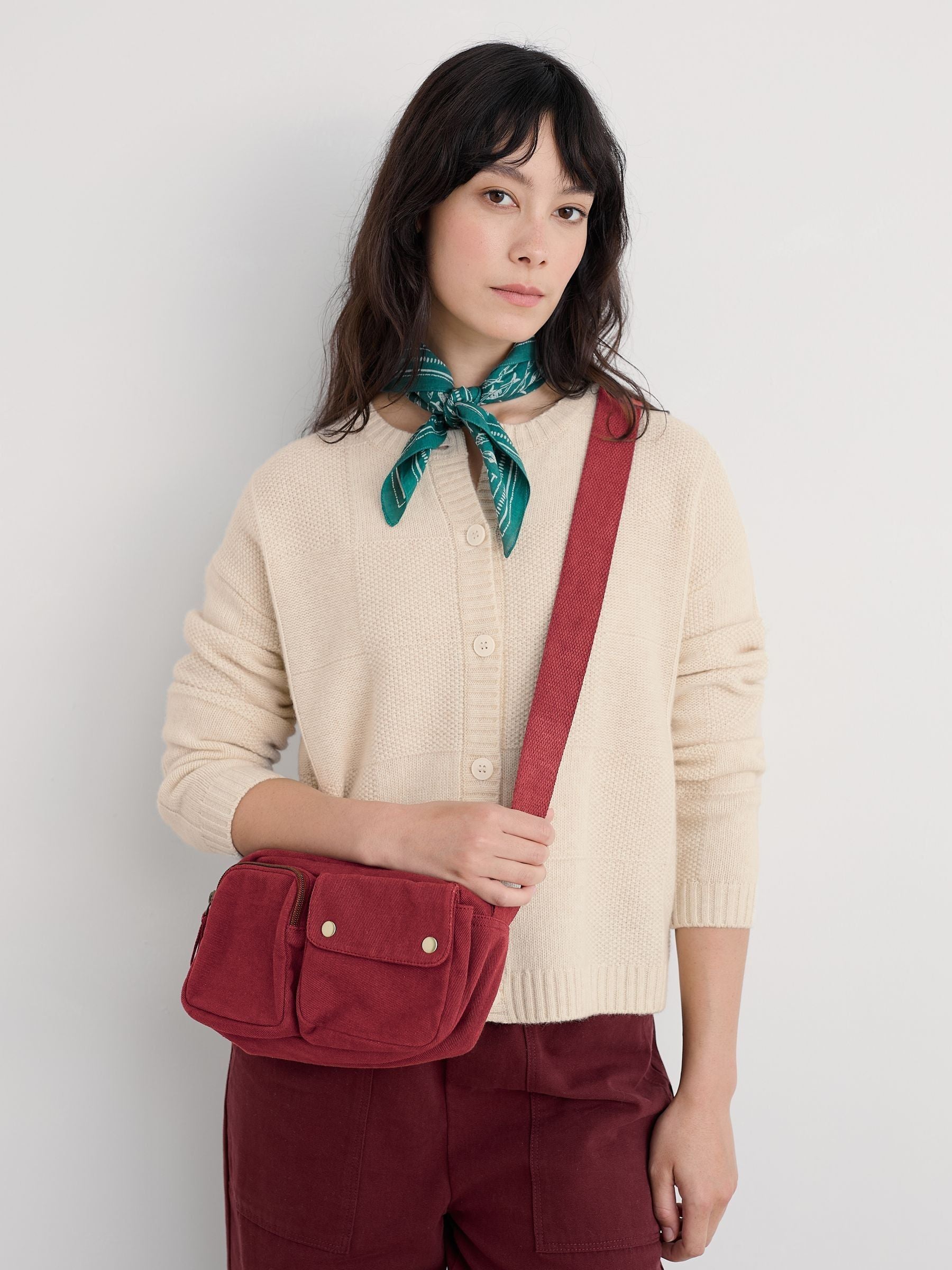 Seasalt Cornwall green Melder cross-body bag cotton UK version
