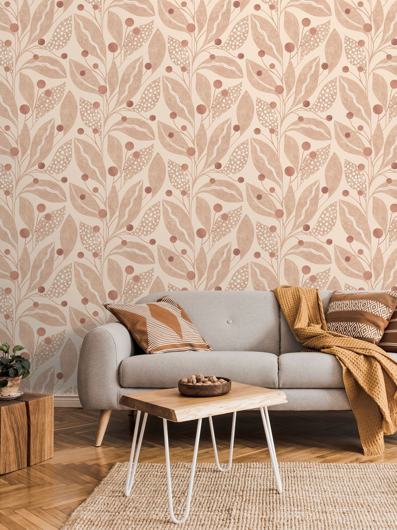 Ohpopsi Matchstick Berry Dot Dark Seafoam 10m Wallpaper