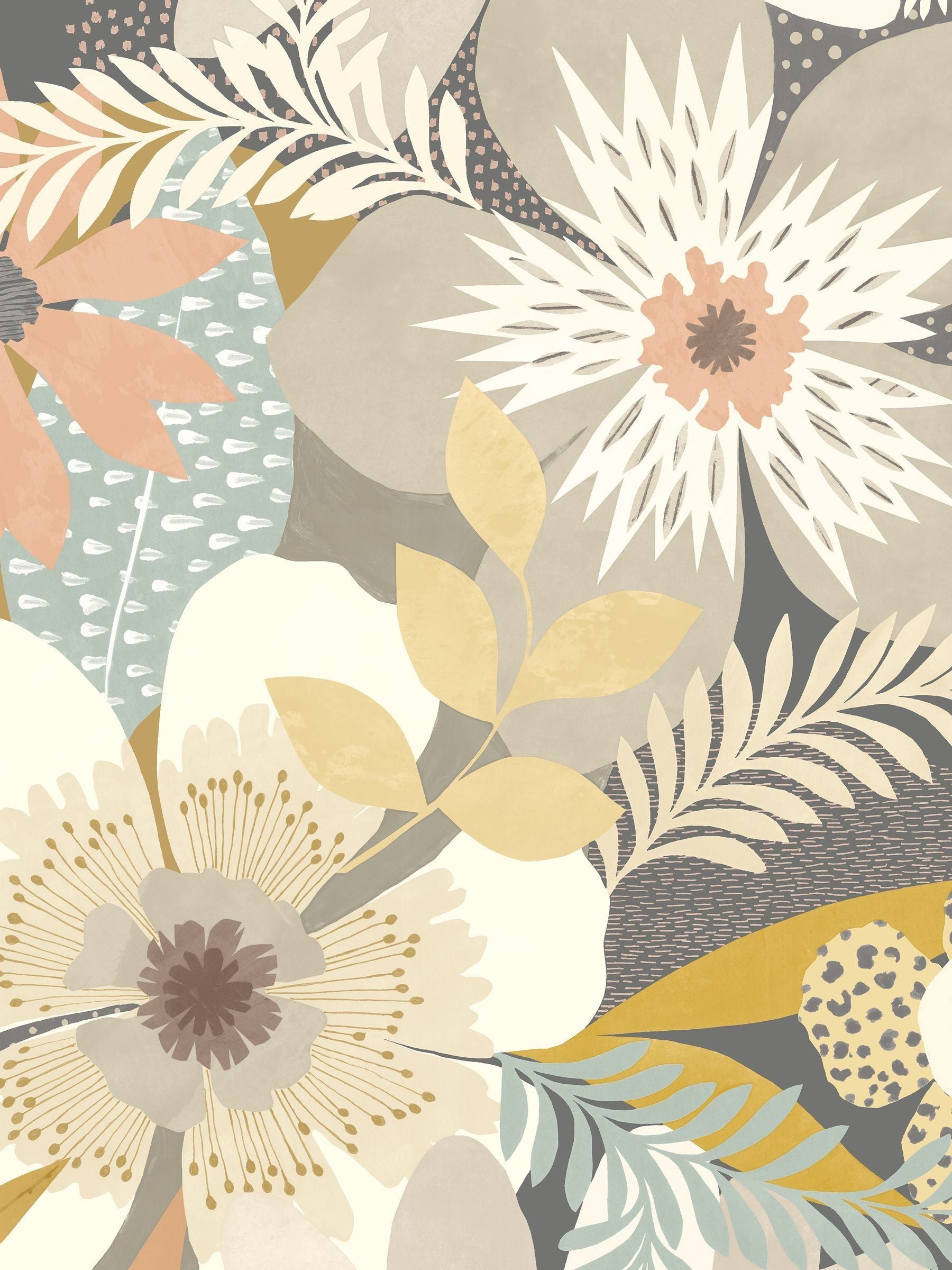 Ohpopsi Floral Riot wallpaper bold floral design 10m roll (British brand)