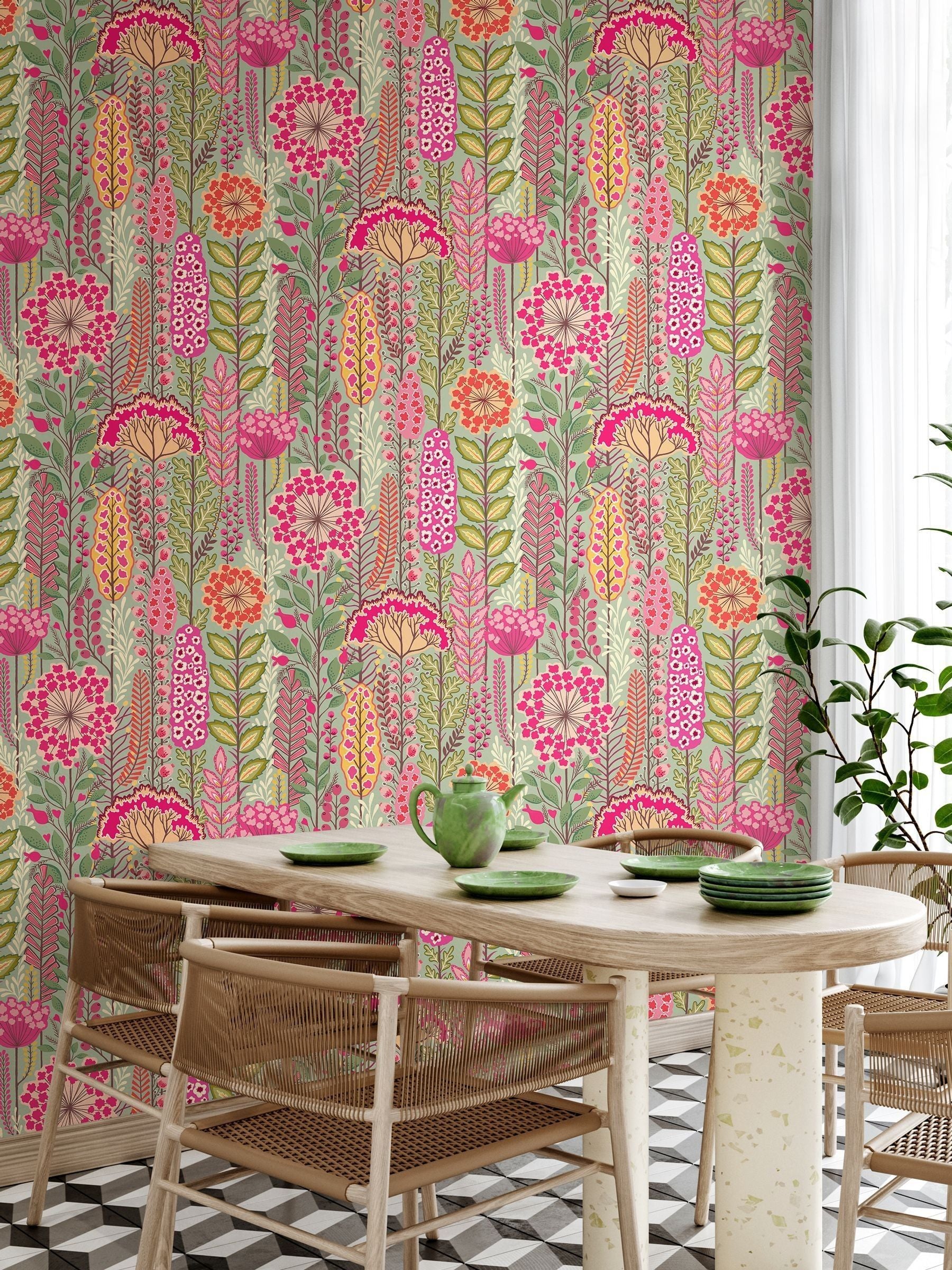 Ohpopsi Pistachio Mix Seedheads wallpaper 10m, UK version