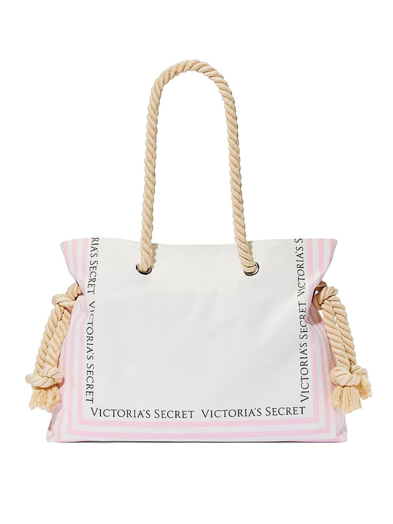 Victoria's Secret Pink Iconic Stripe tote bag with rope handles - British product