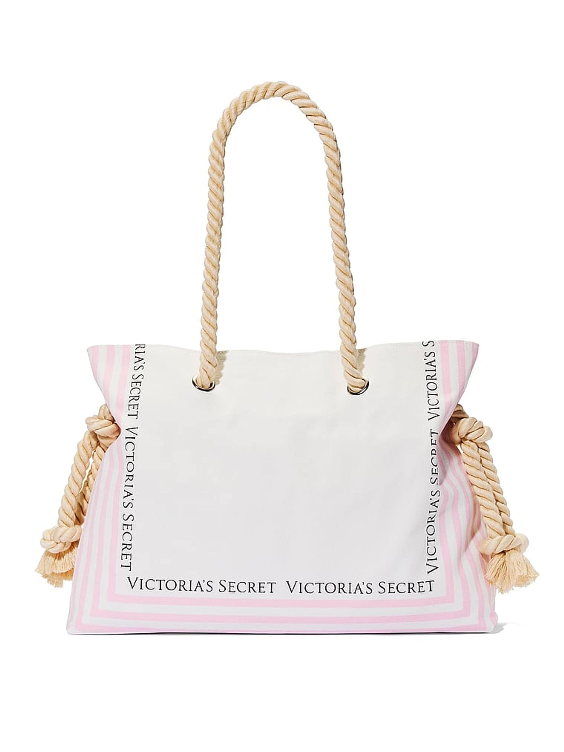 Victoria's Secret Pink Iconic Stripe tote bag with rope handles - British product