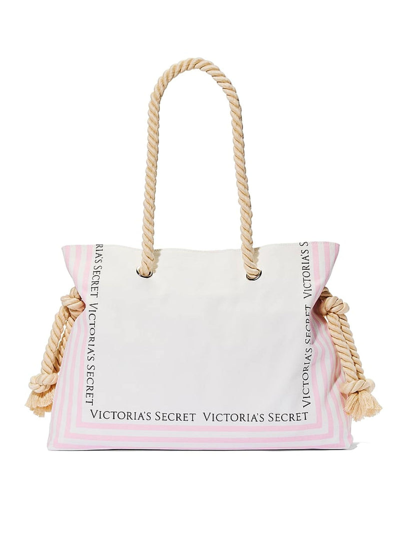 Victoria's Secret Pink Iconic Stripe tote bag with rope handles - British product