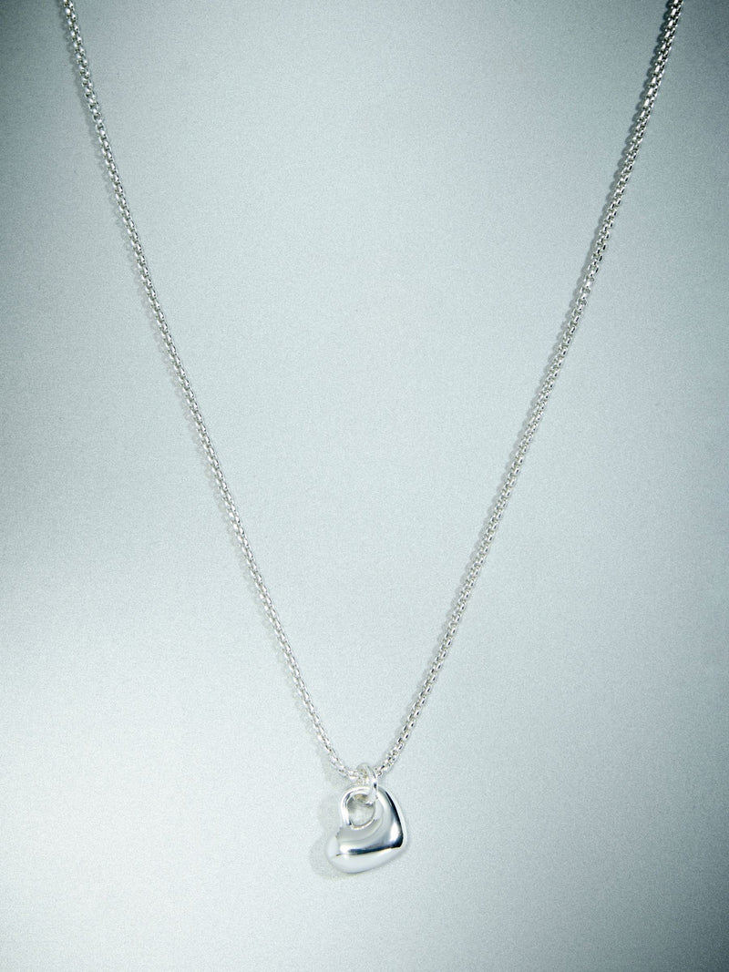 Silver plated heart charm necklace, imported from the UK