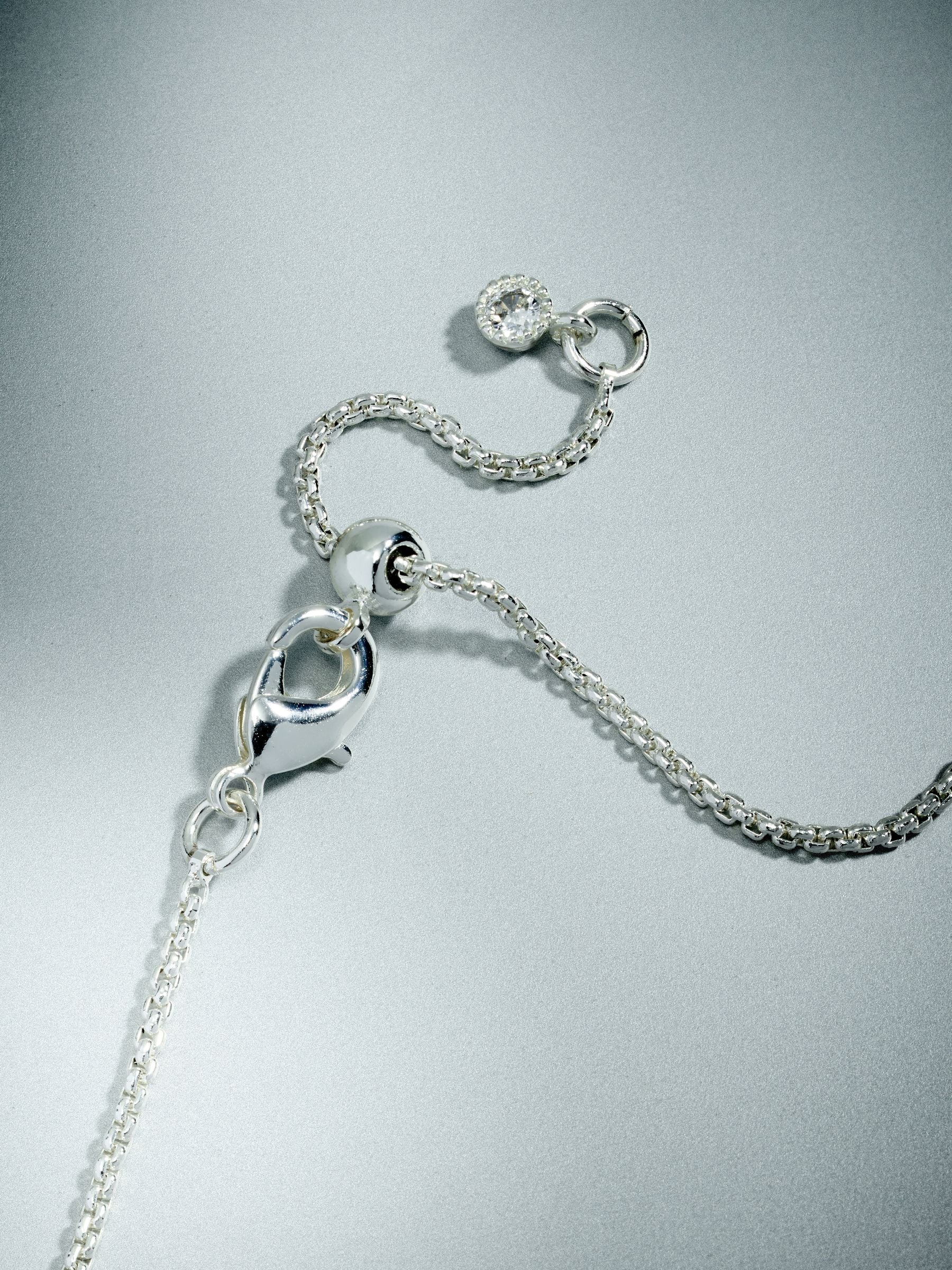 Silver plated heart charm necklace, imported from the UK