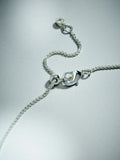 Silver plated pendant necklace with cubic zirconia, British product