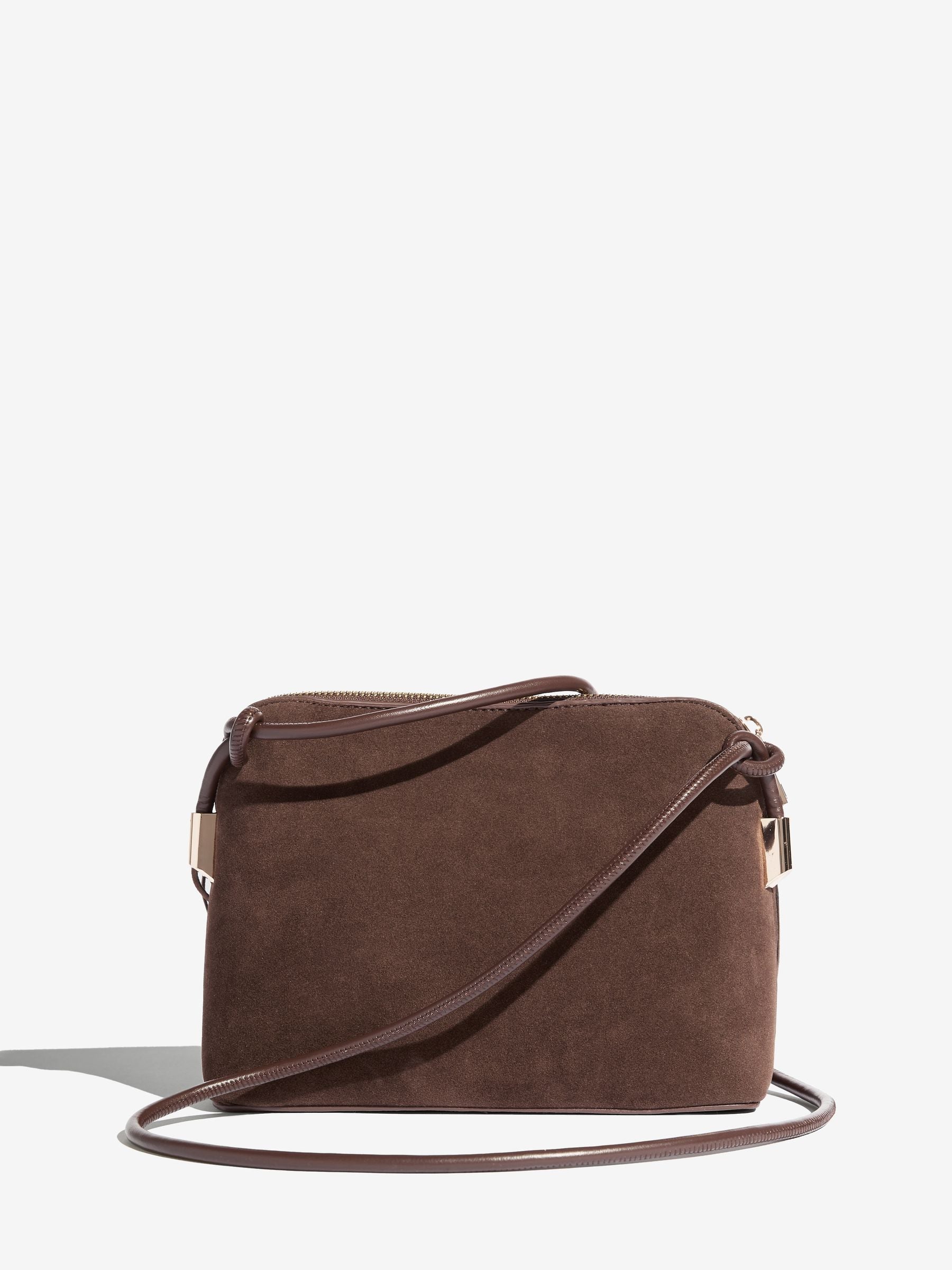 Friends Like These brown suedette cross-body bag with fringe and studs (British brand)