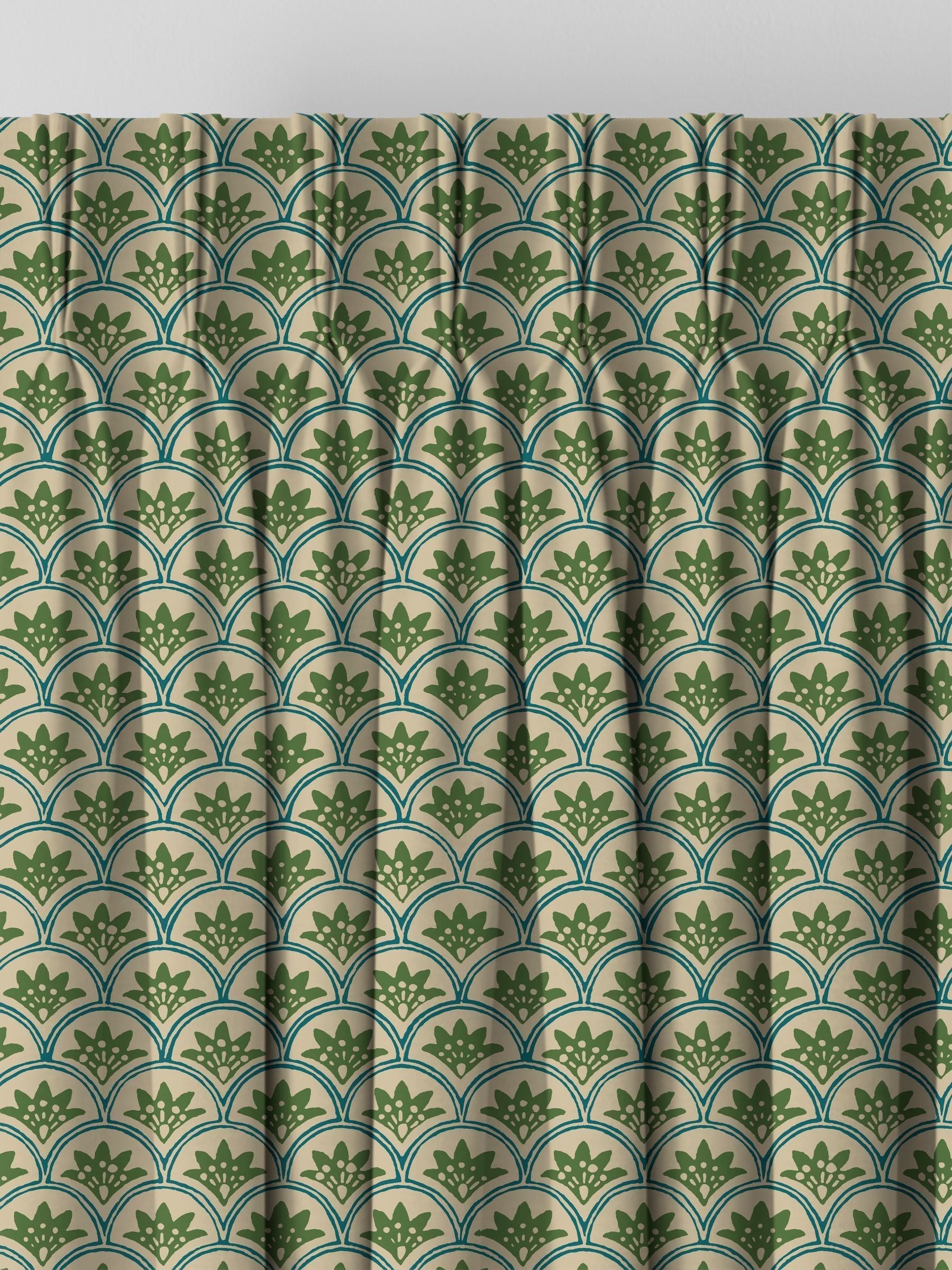 Land & Shore Green Dawn made to measure curtains (British brand)