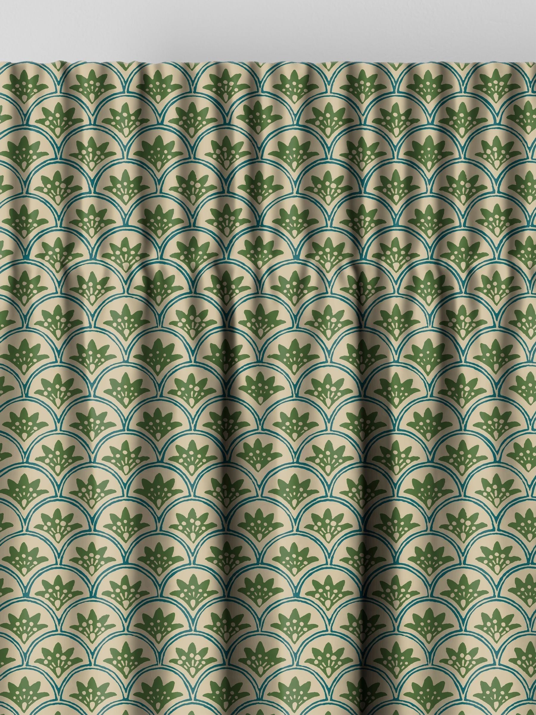 Land & Shore Green Dawn made to measure curtains (British brand)