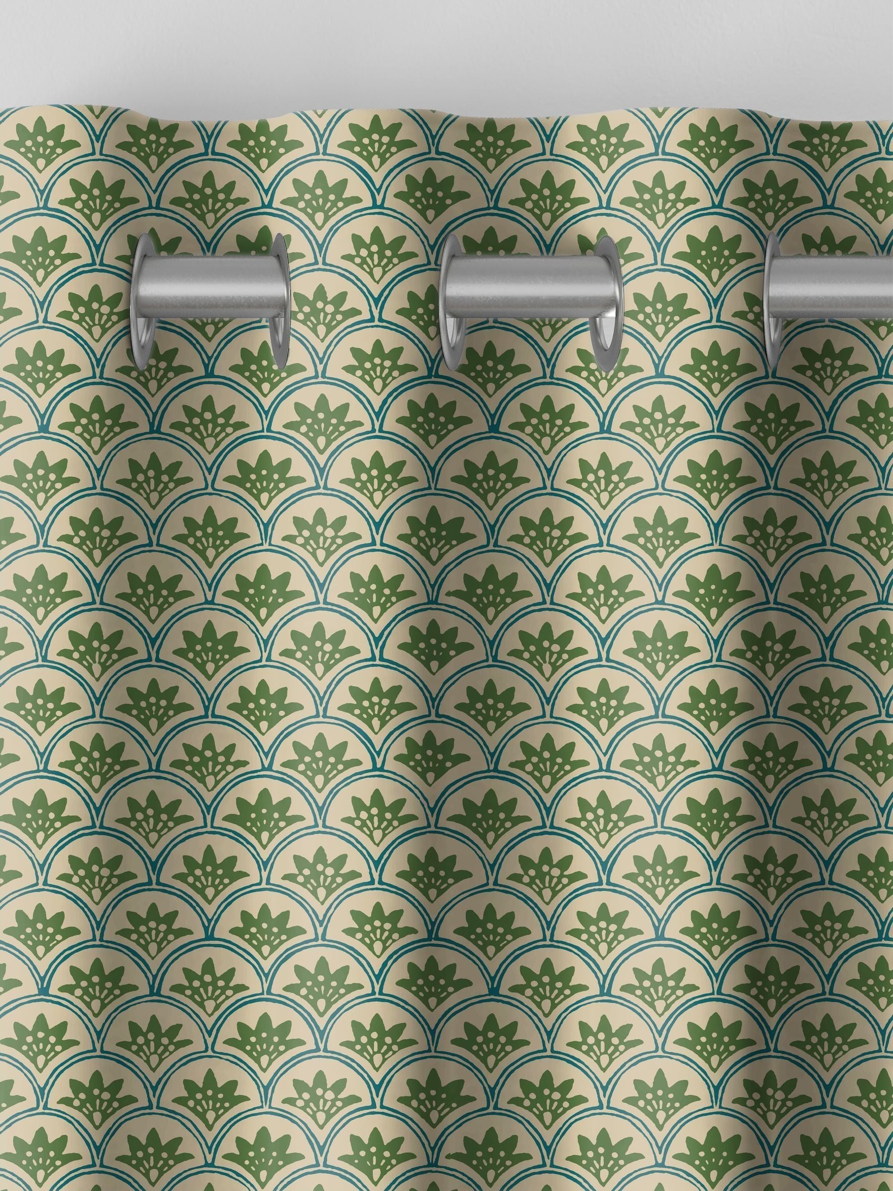 Land & Shore Green Dawn made to measure curtains (British brand)