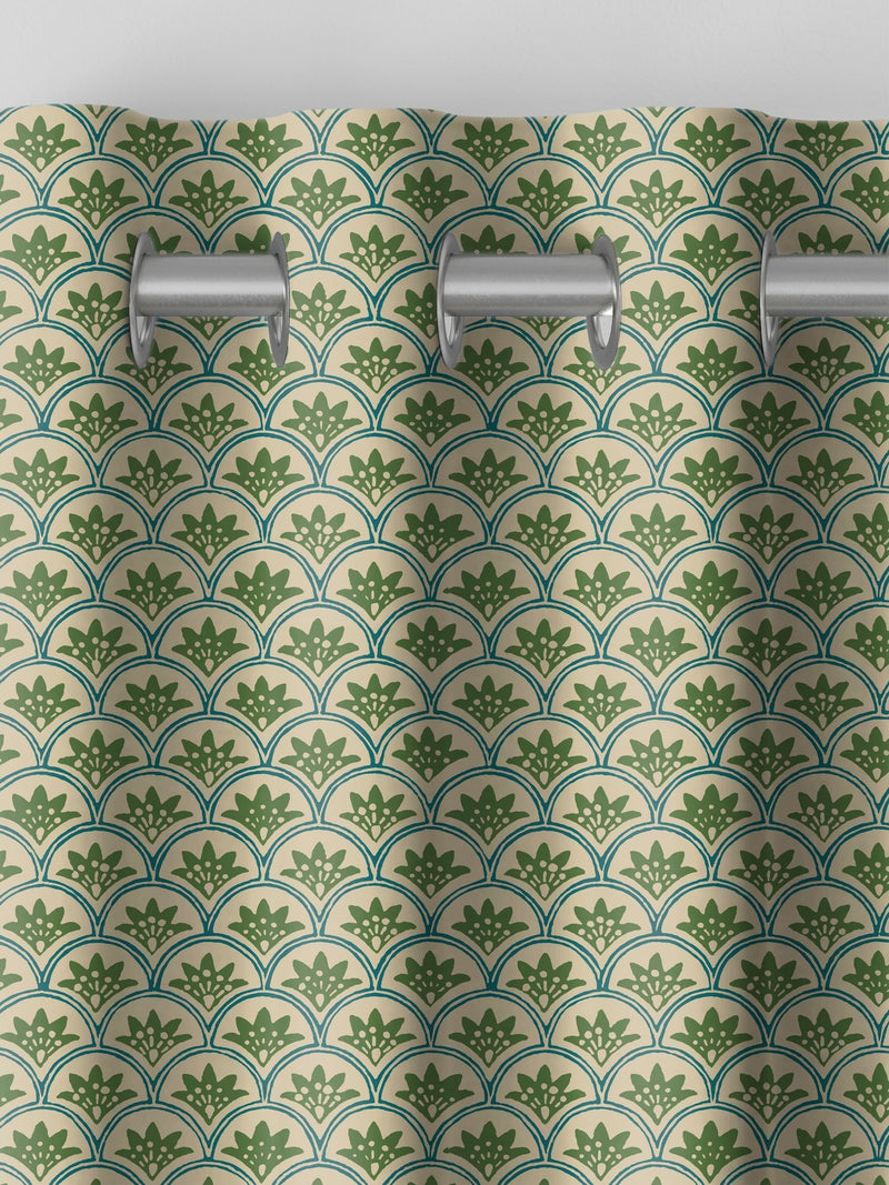 Land & Shore Green Dawn made to measure curtains (British brand)