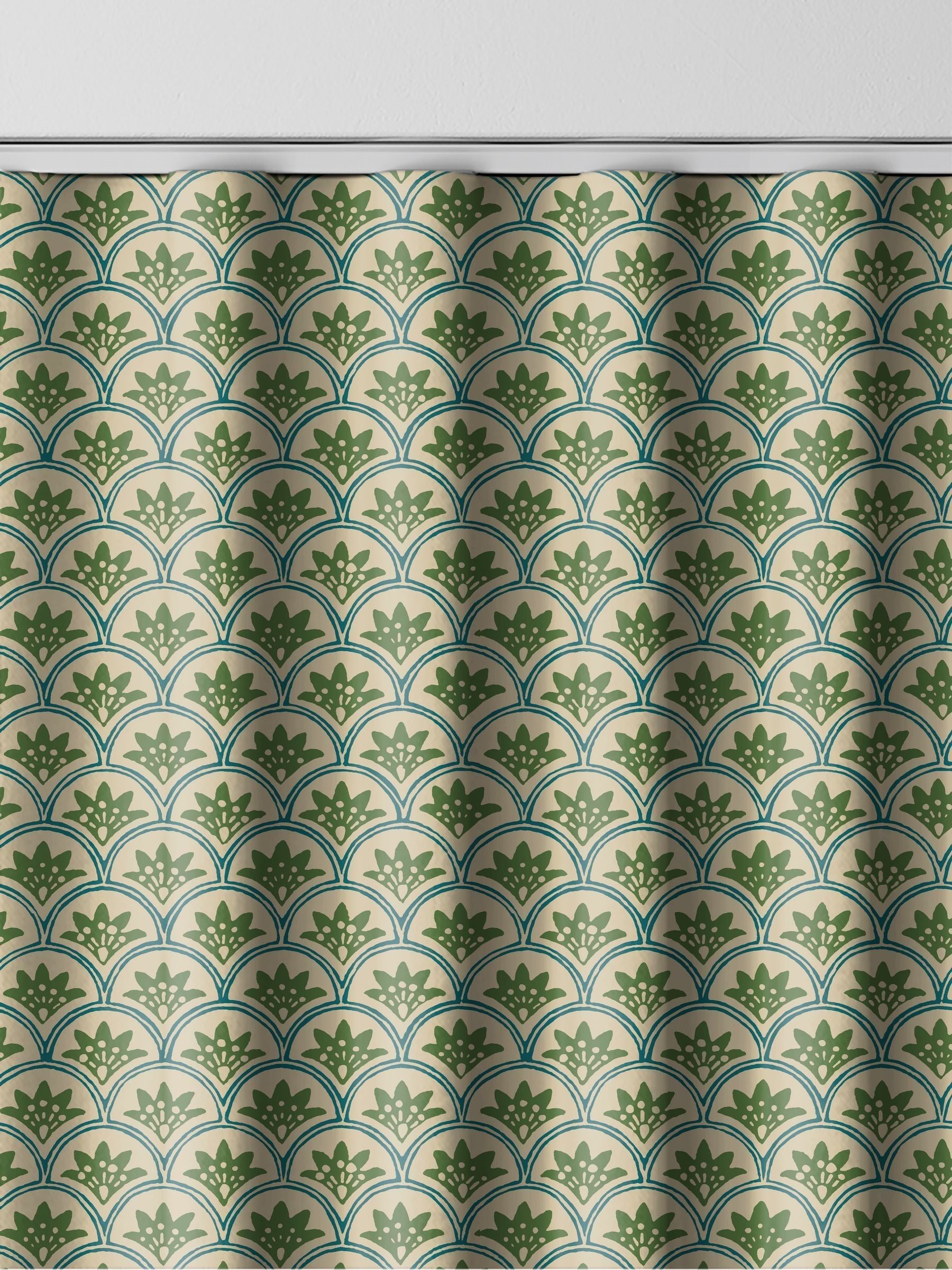 Land & Shore Green Dawn made to measure curtains (British brand)