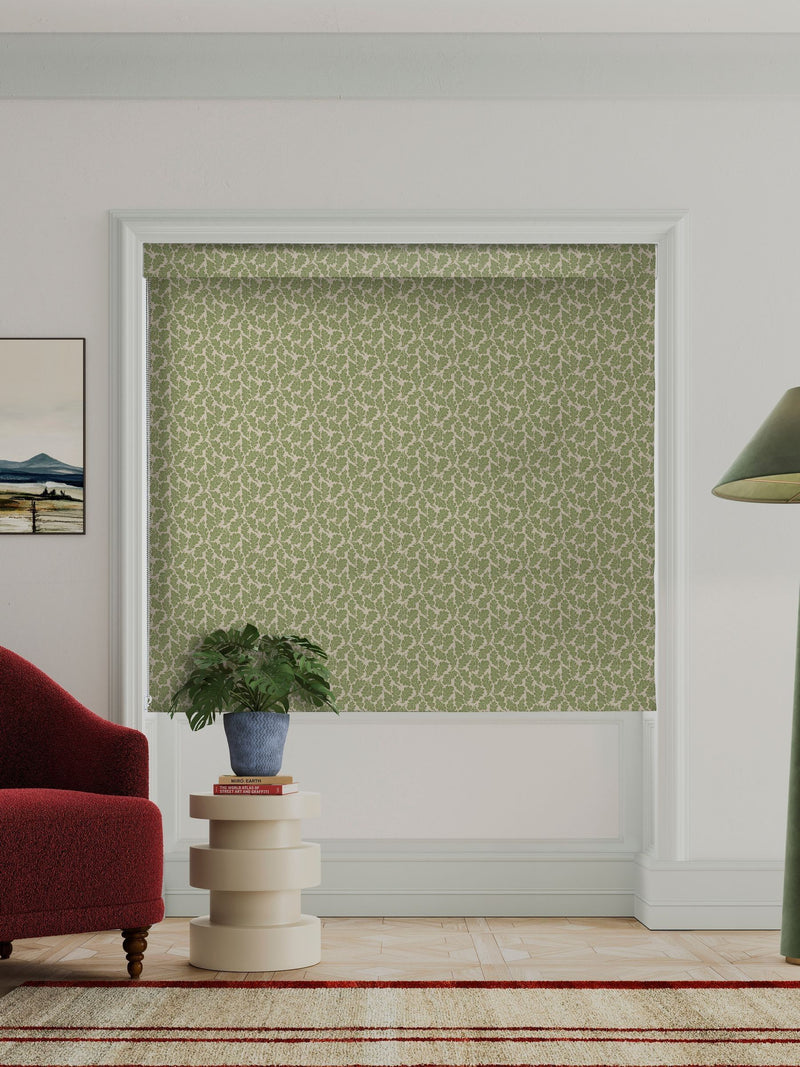 Land & Shore green oak leaf roman blind, UK version