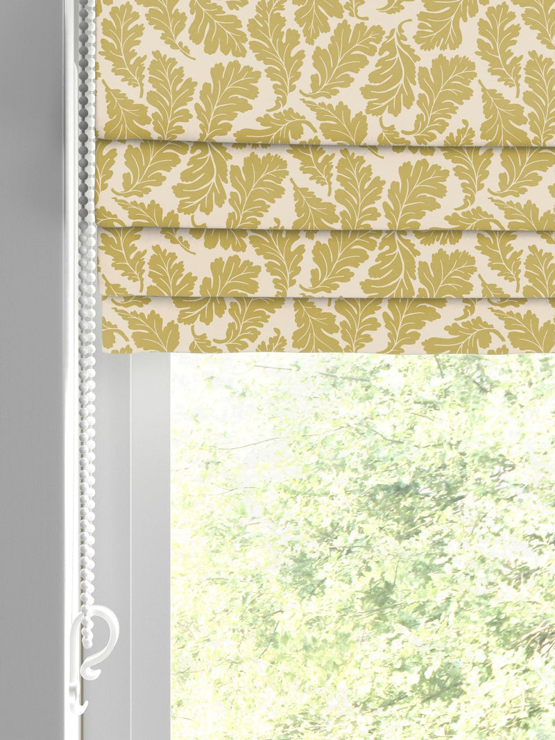 Land & Shore oak leaf roman blind yellow, imported from the UK
