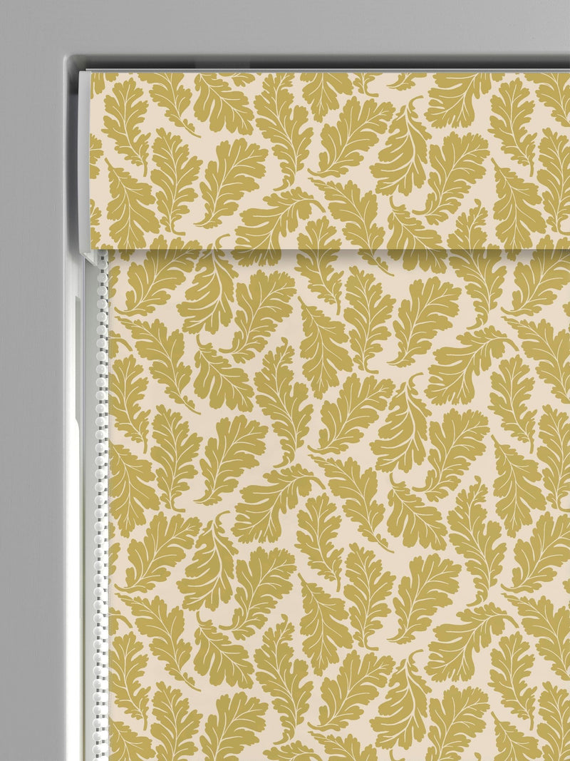 Land & Shore oak leaf roman blind yellow, imported from the UK