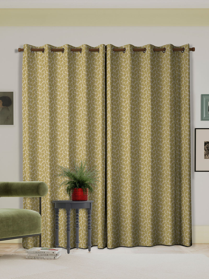 Land & Shore oak leaf made to measure curtain yellow (British brand)