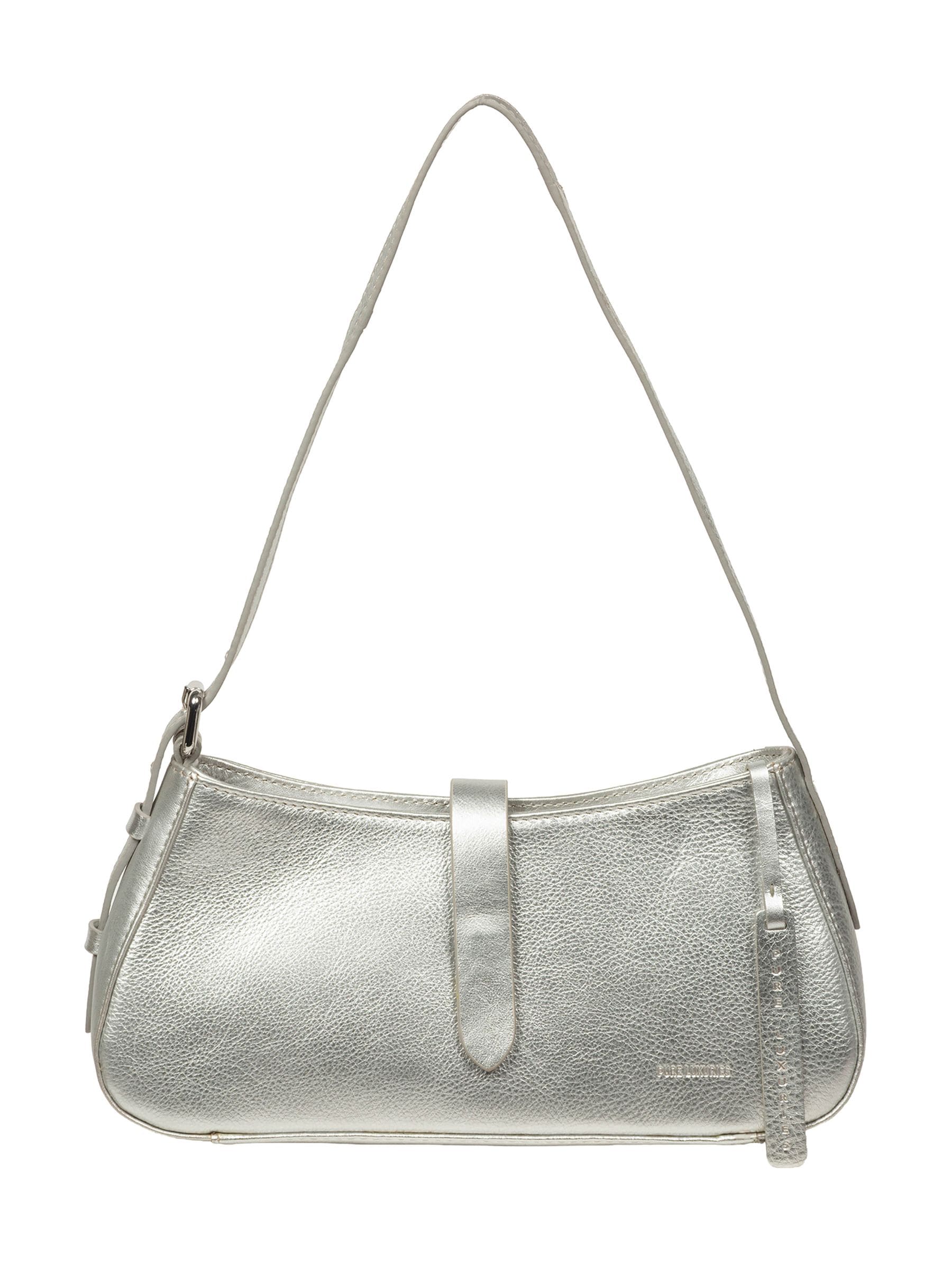 Pure Luxuries London Black Evangeline Leather Grab Bag