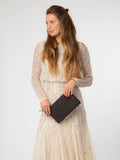 Pure Luxuries London brown Emalia leather clutch bag - British product