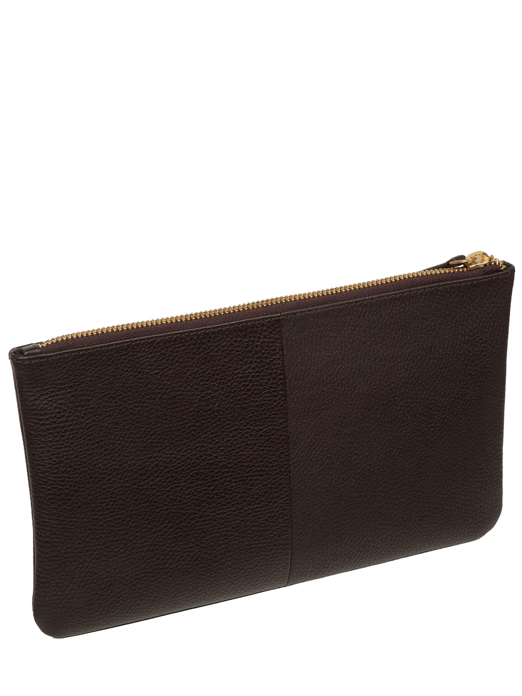Pure Luxuries London brown Emalia leather clutch bag - British product