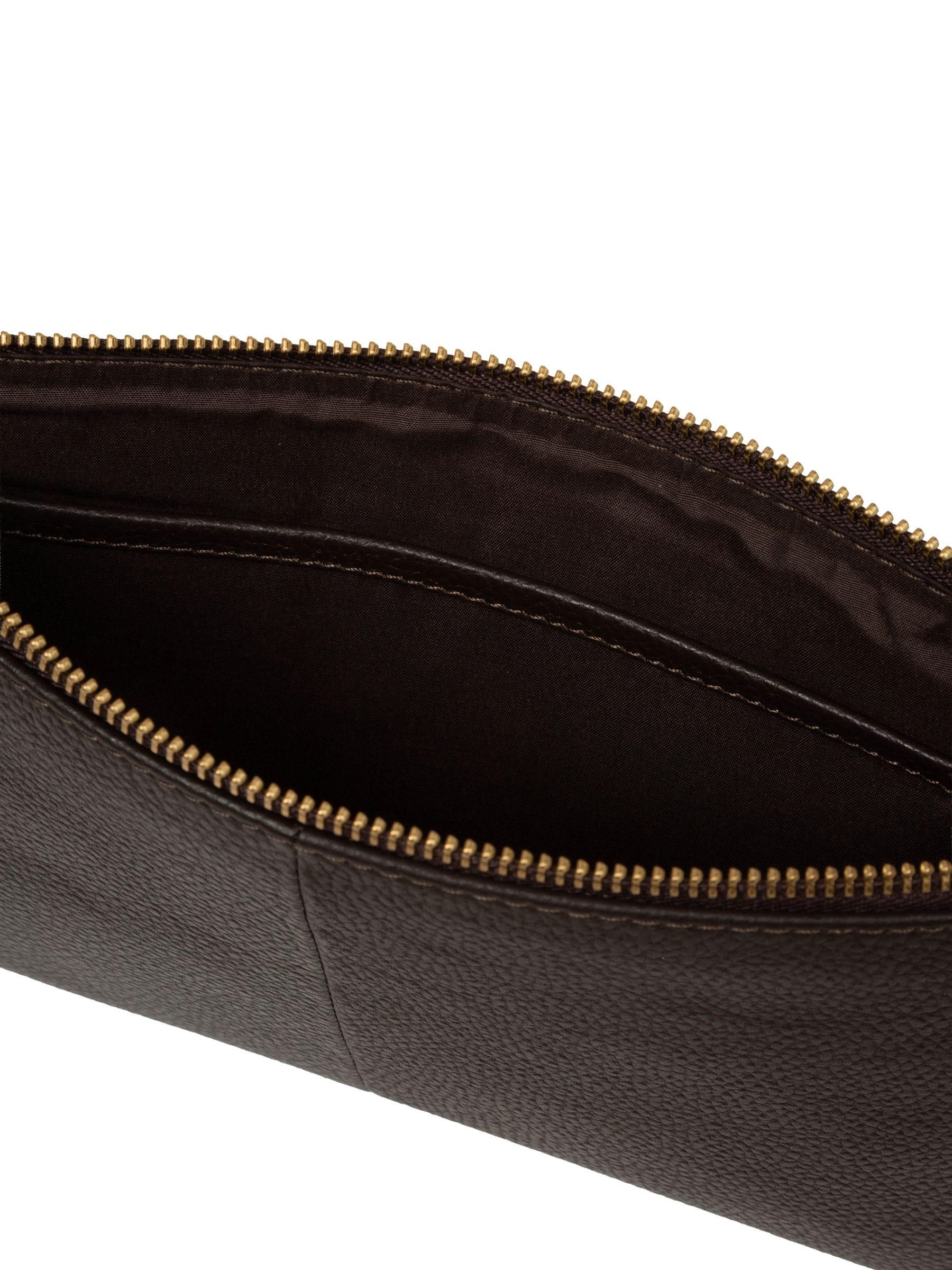 Pure Luxuries London brown Emalia leather clutch bag - British product