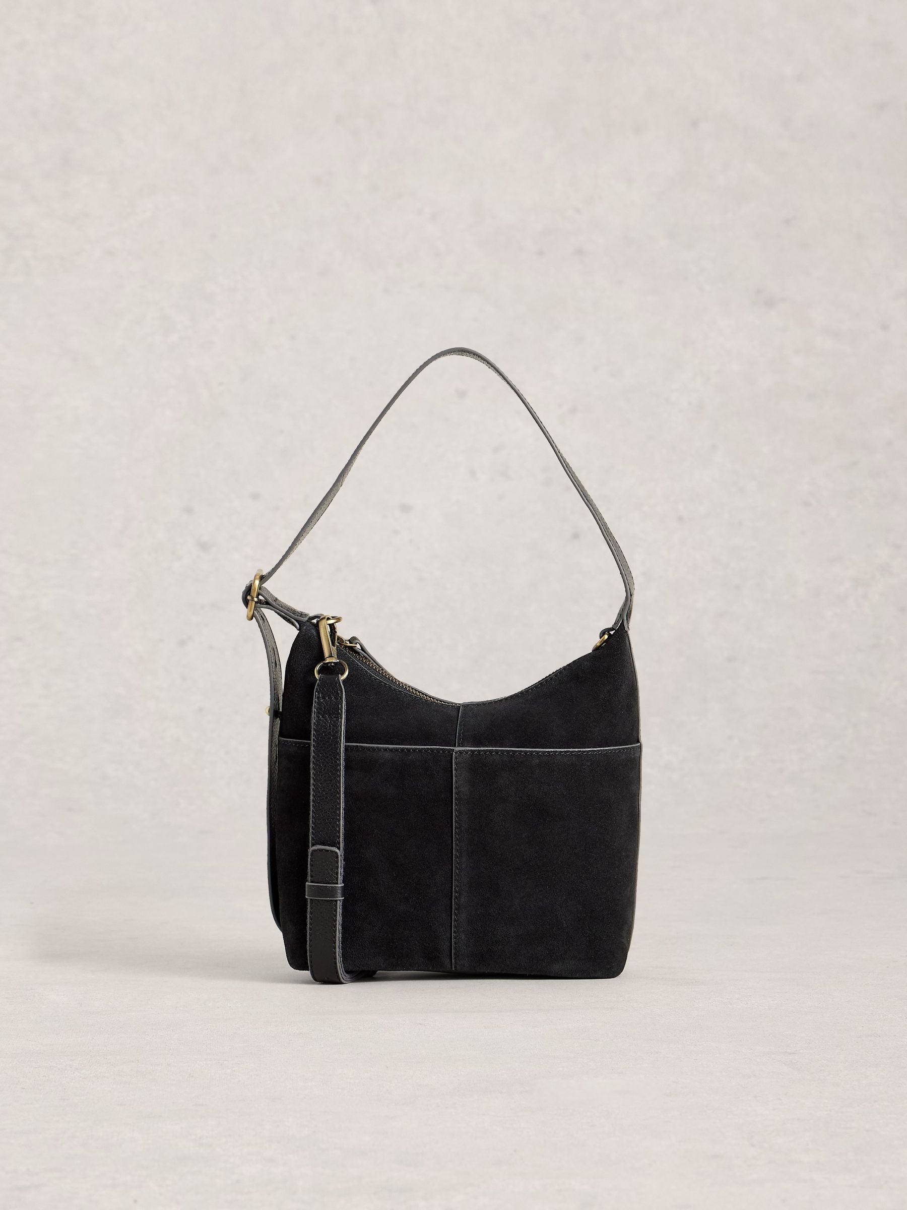 White Stuff black mini Sophia leather cross-body bag - British product
