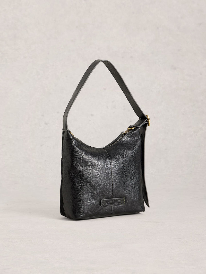 White Stuff black mini Sophia leather cross-body bag - British product