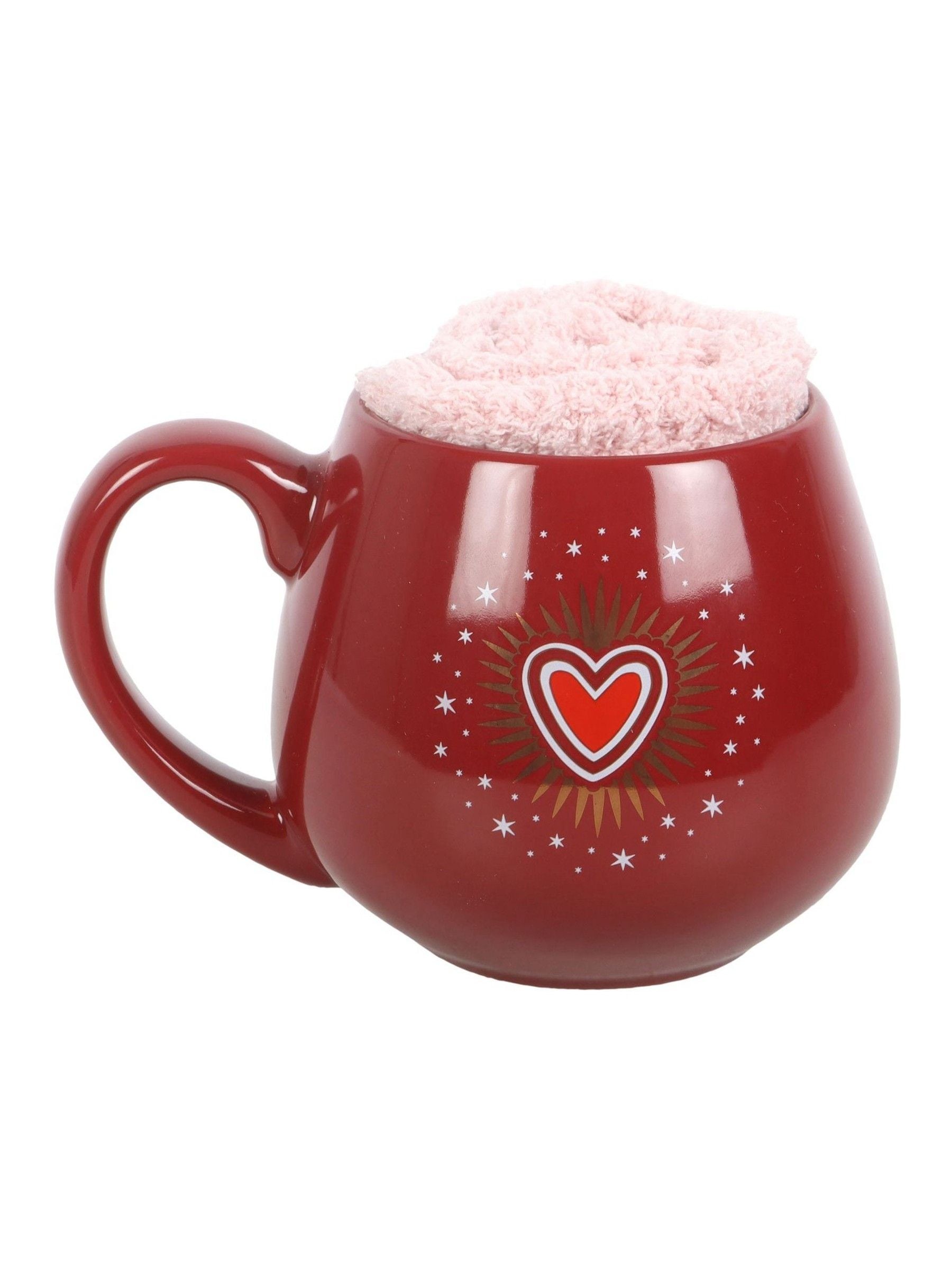 Something Different red sacred heart mug and socks set, UK version