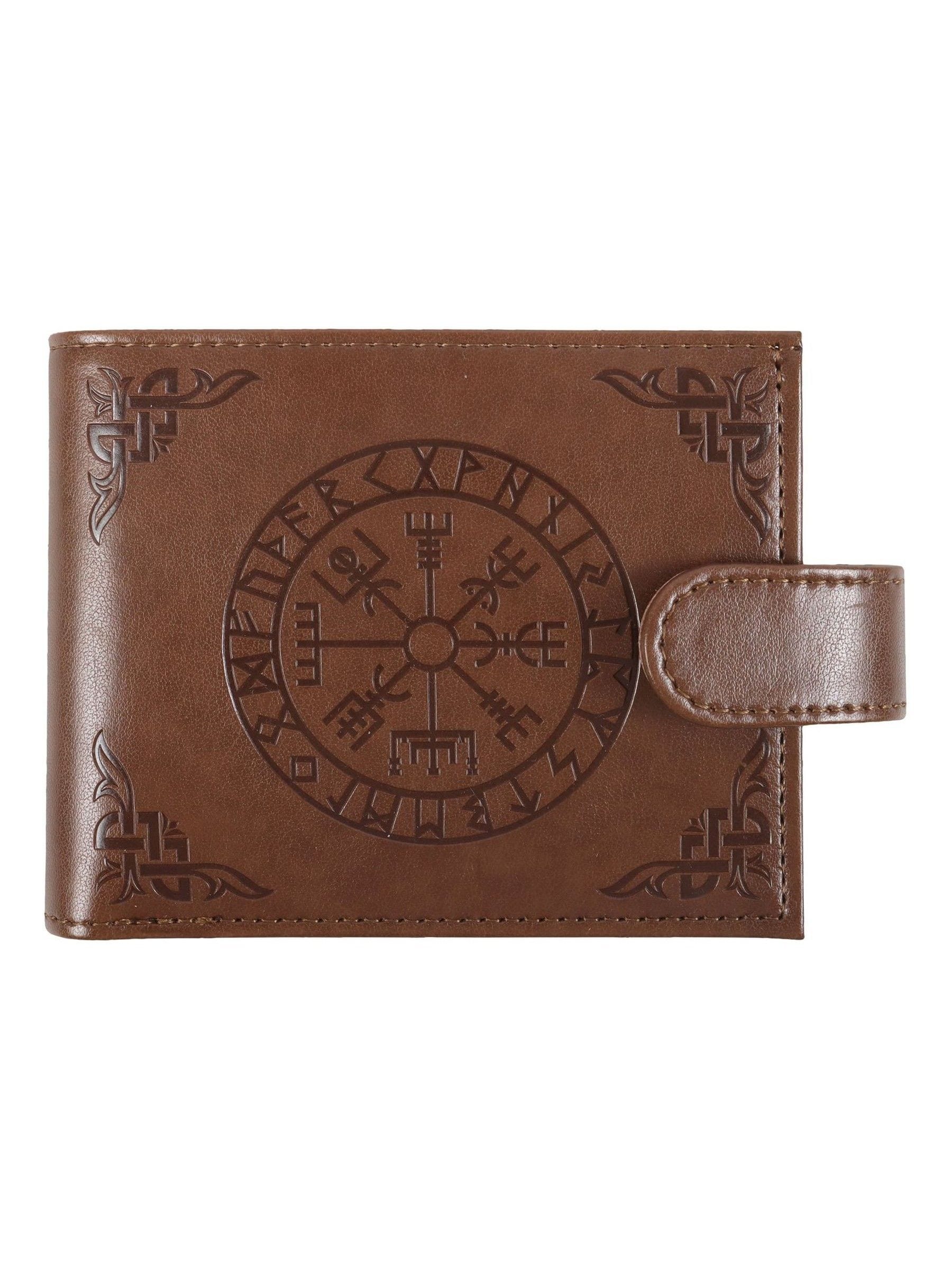Something Different brown Viking compass faux leather wallet (British brand)