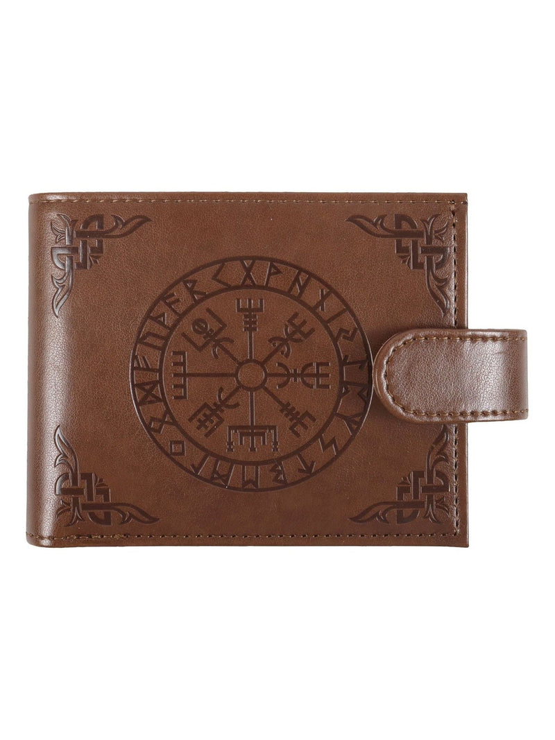 Something Different brown Viking compass faux leather wallet (British brand)