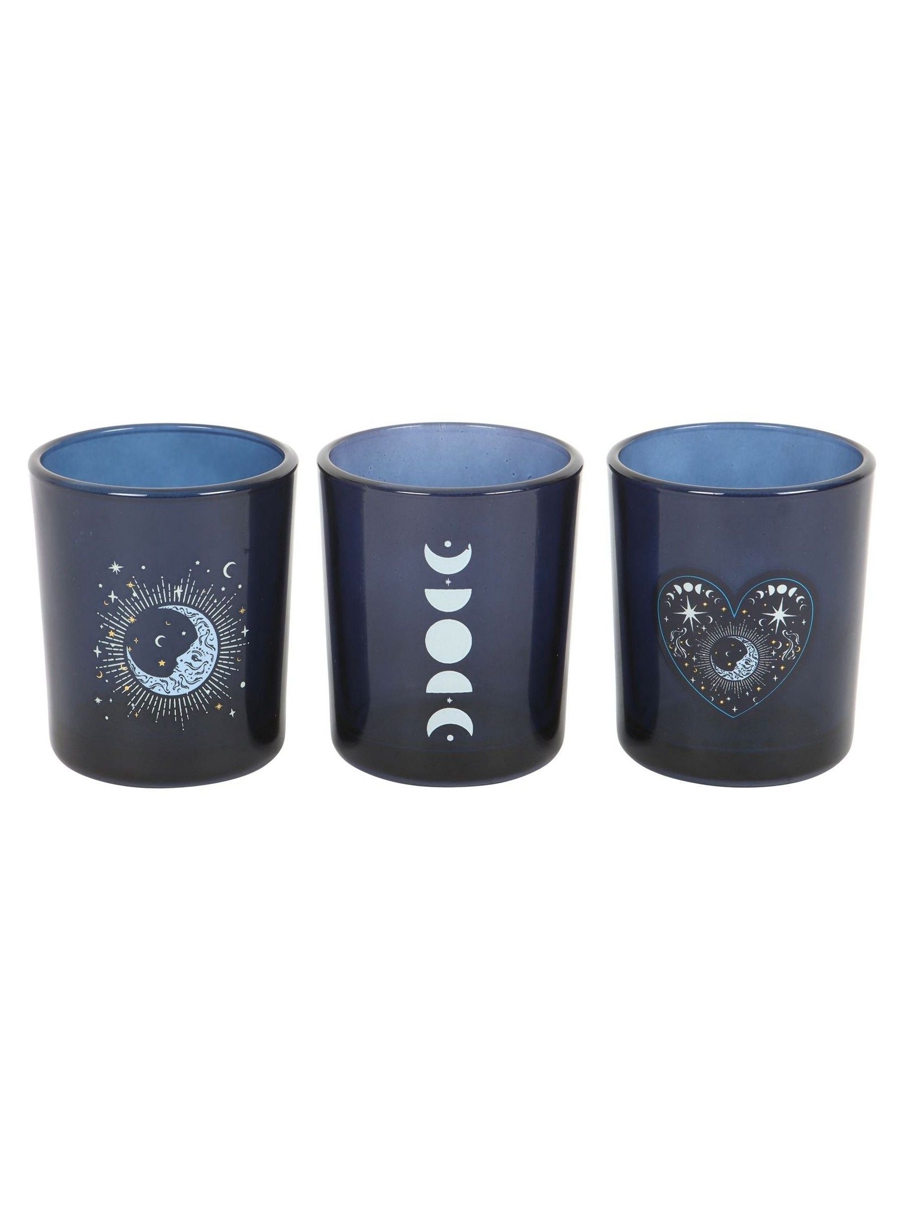 Something Different blue moon votive candle holders set (British brand)