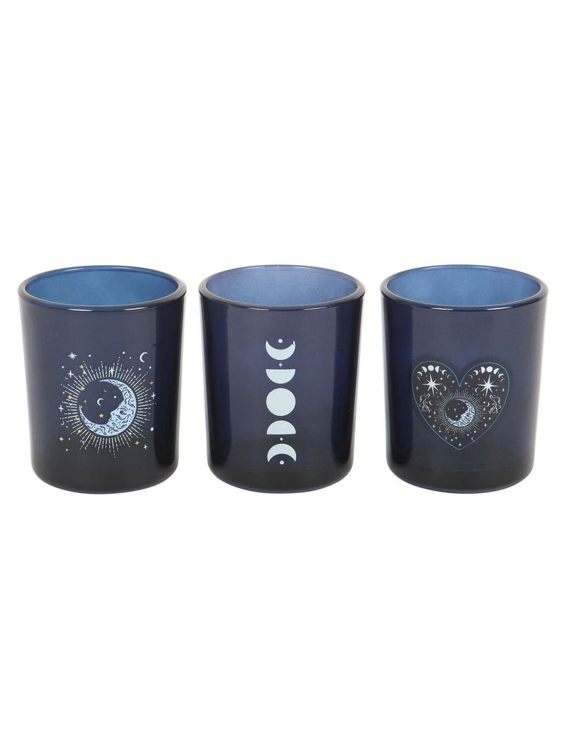 Something Different blue moon votive candle holders set (British brand)