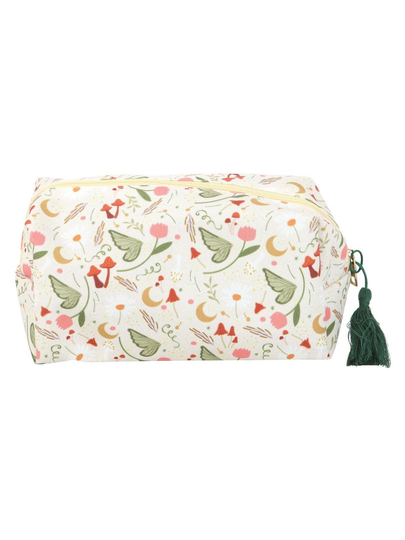 Something Different taupe fairy folklore print makeup bag (British brand)