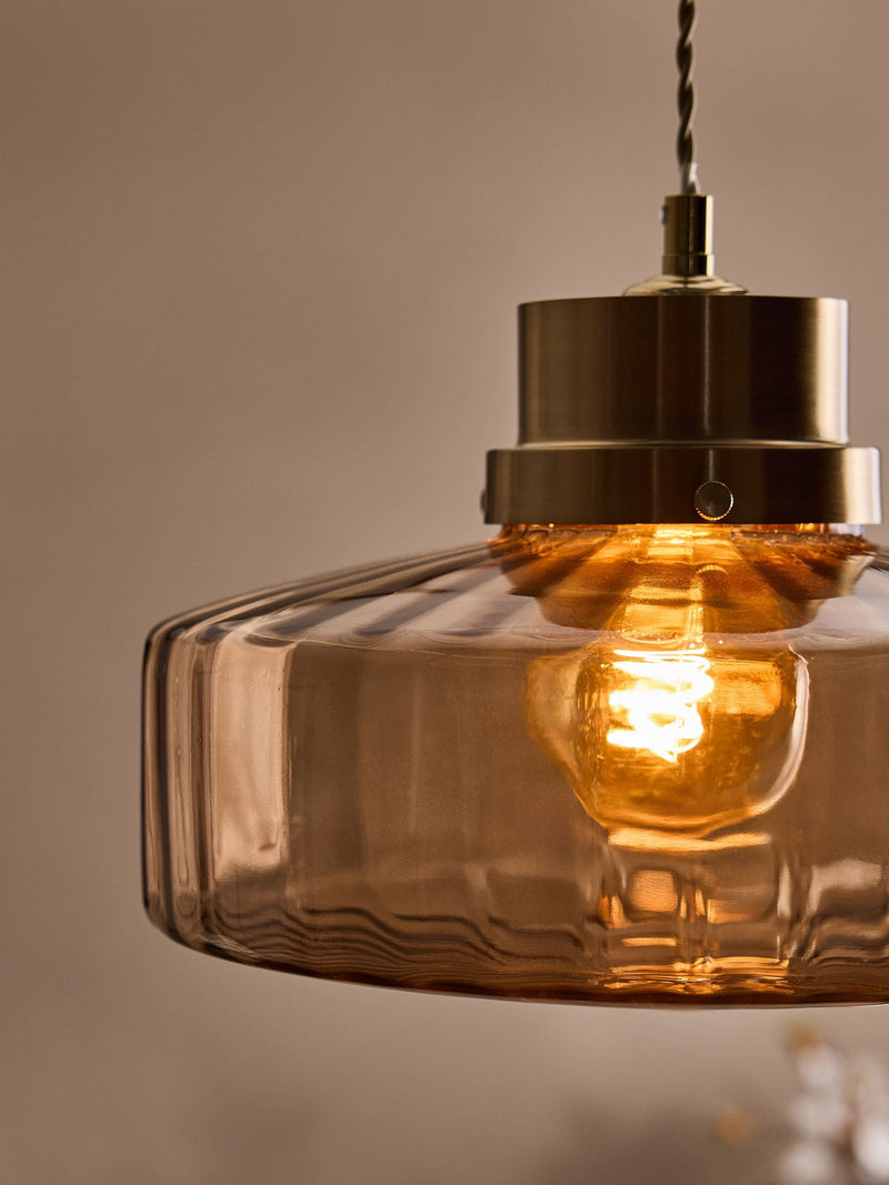 Chocolate brown Rimini ceiling light shade 30cm, UK version