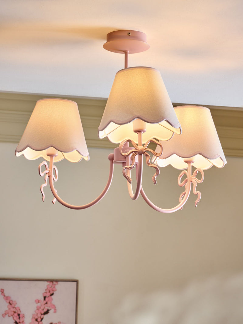 Brass Bow 3 Light Chandelier Ceiling Light