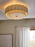 Natural Larson Flush Fitting Ceiling Light - 20cm Height, 45cm Diameter