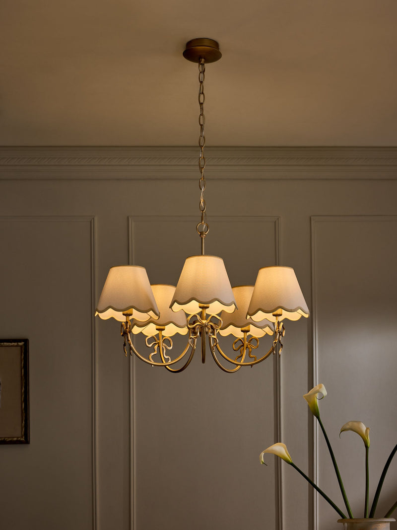 Brass Bow 3 Light Chandelier Ceiling Light