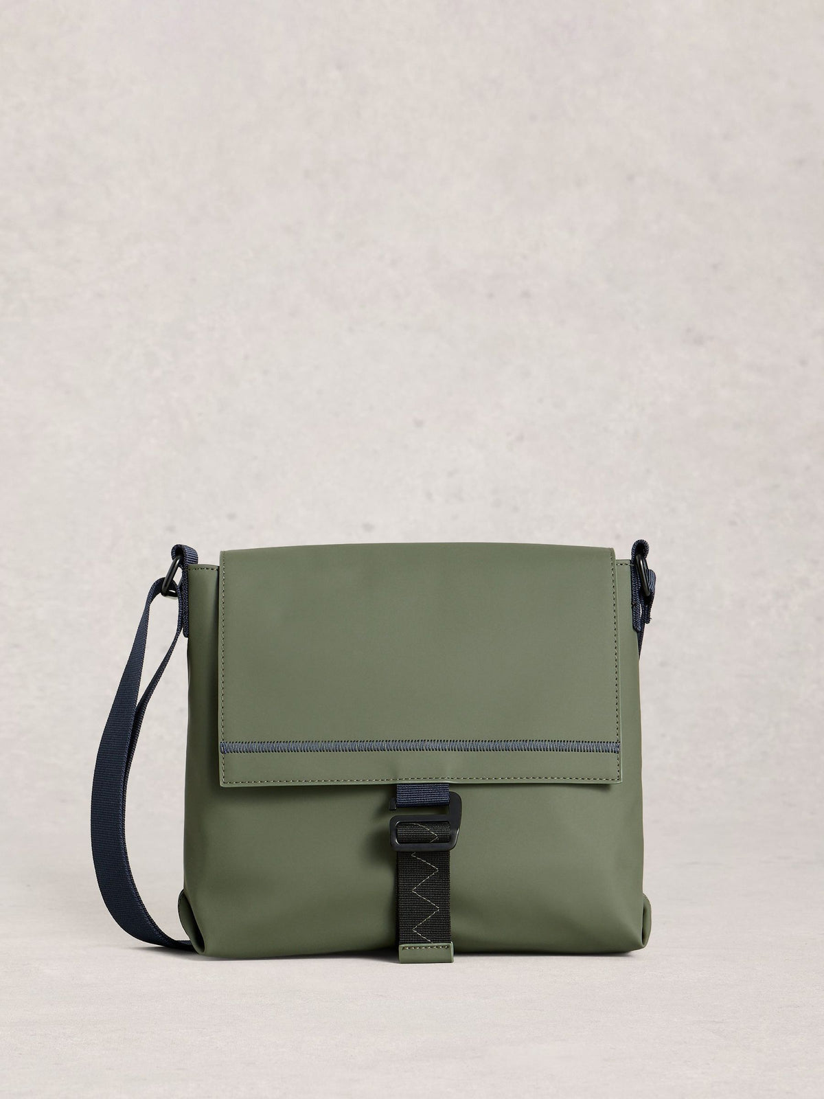 White Stuff Alec rubberised cross-body bag in green - British product