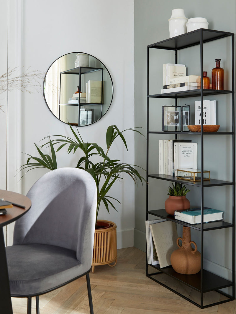 La Redoute Hiba black metal bookcase 160cm tall (British brand)