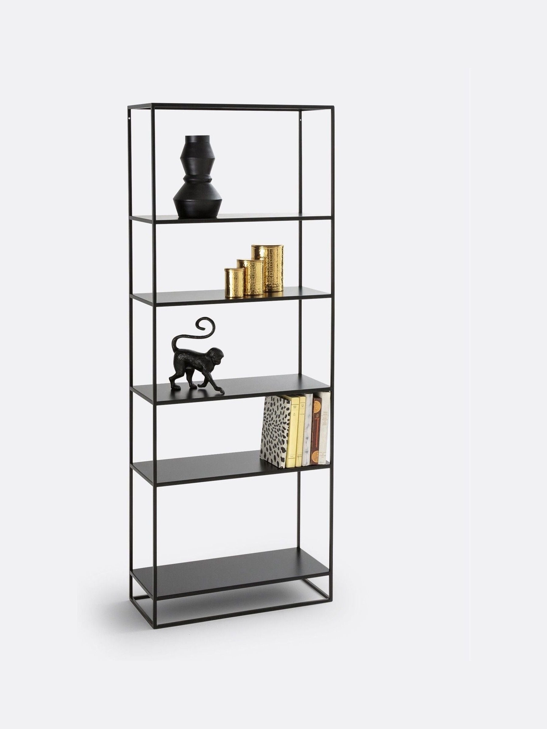 La Redoute Hiba black metal bookcase 160cm tall (British brand)