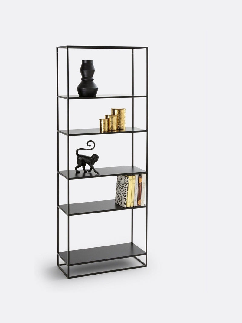 La Redoute Hiba black metal bookcase 160cm tall (British brand)
