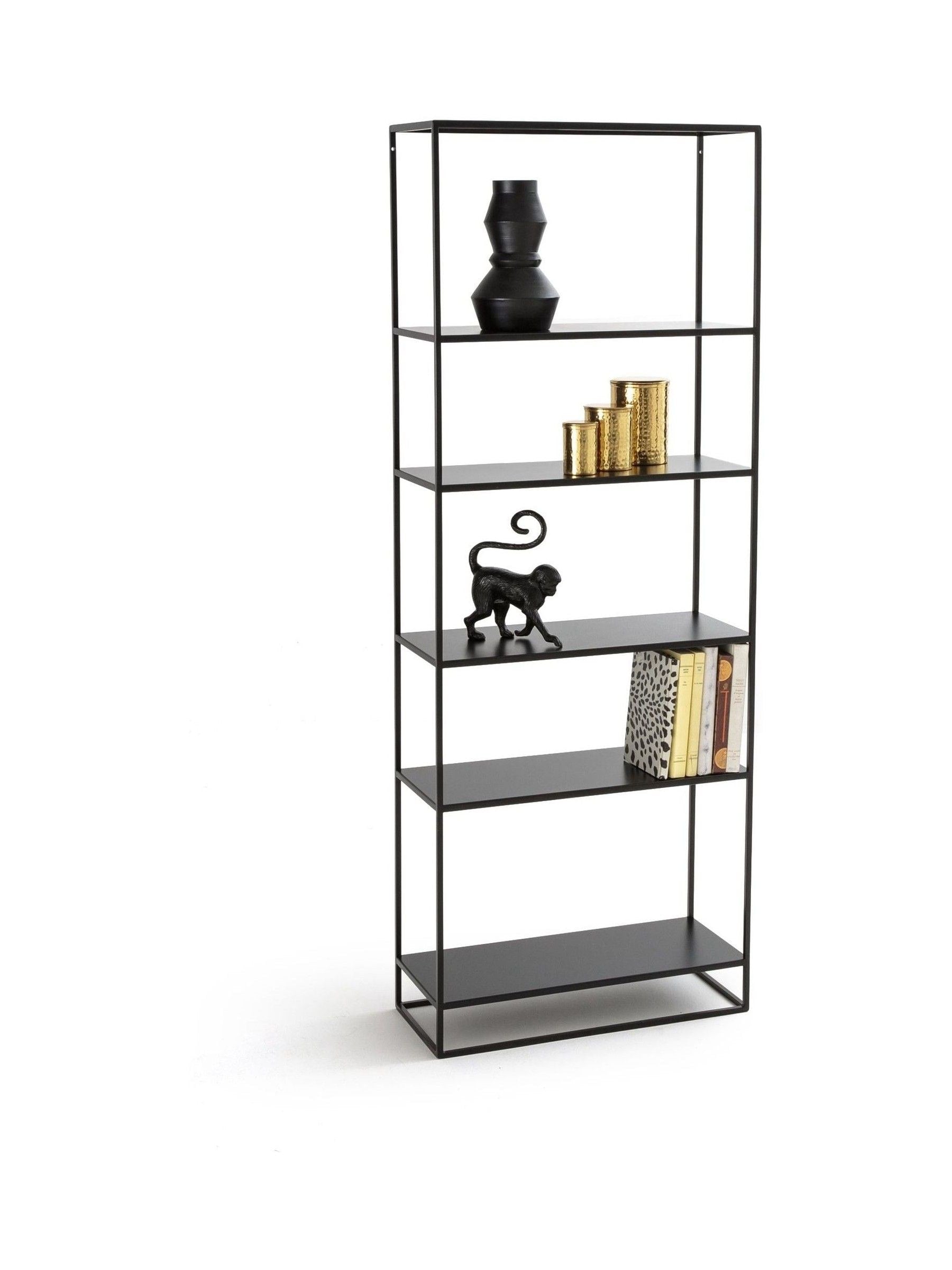 La Redoute Hiba black metal bookcase 160cm tall (British brand)