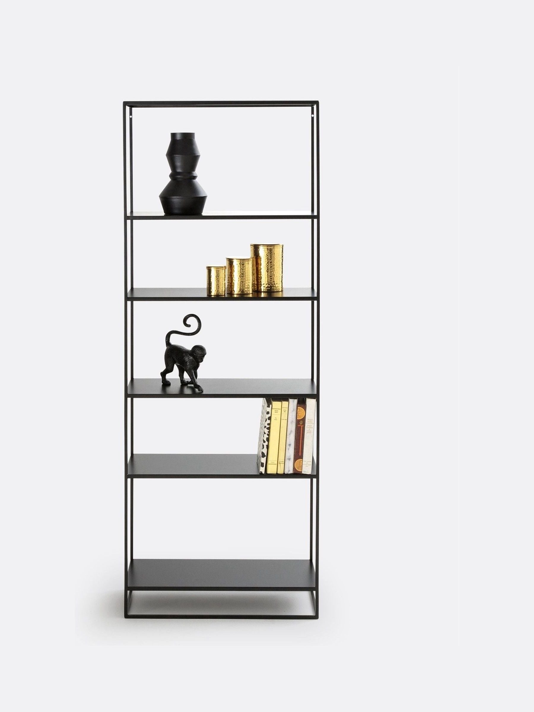 La Redoute Hiba black metal bookcase 160cm tall (British brand)