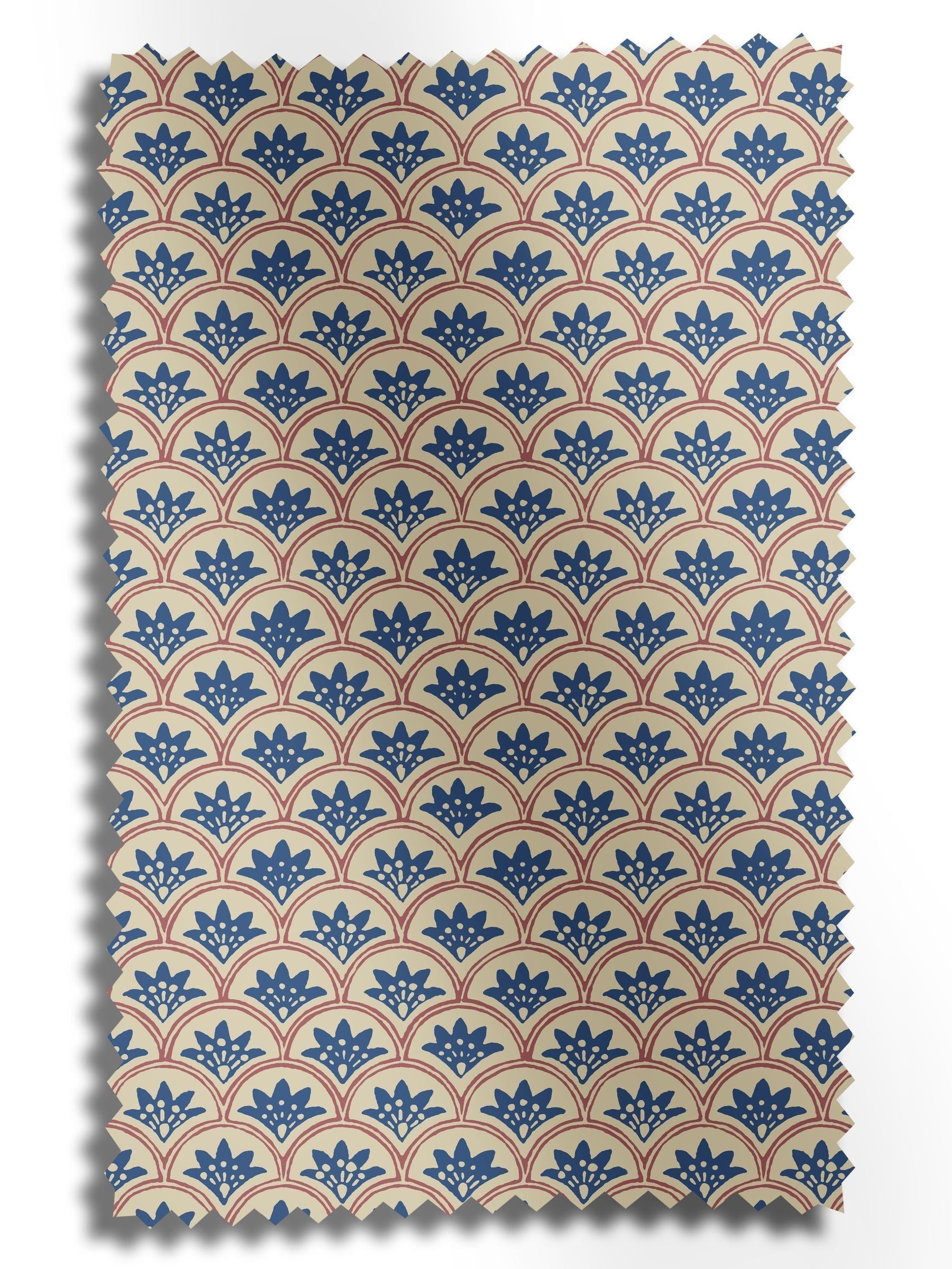 Land & Shore Blue Red Dawn made-to-measure roller blind - British product