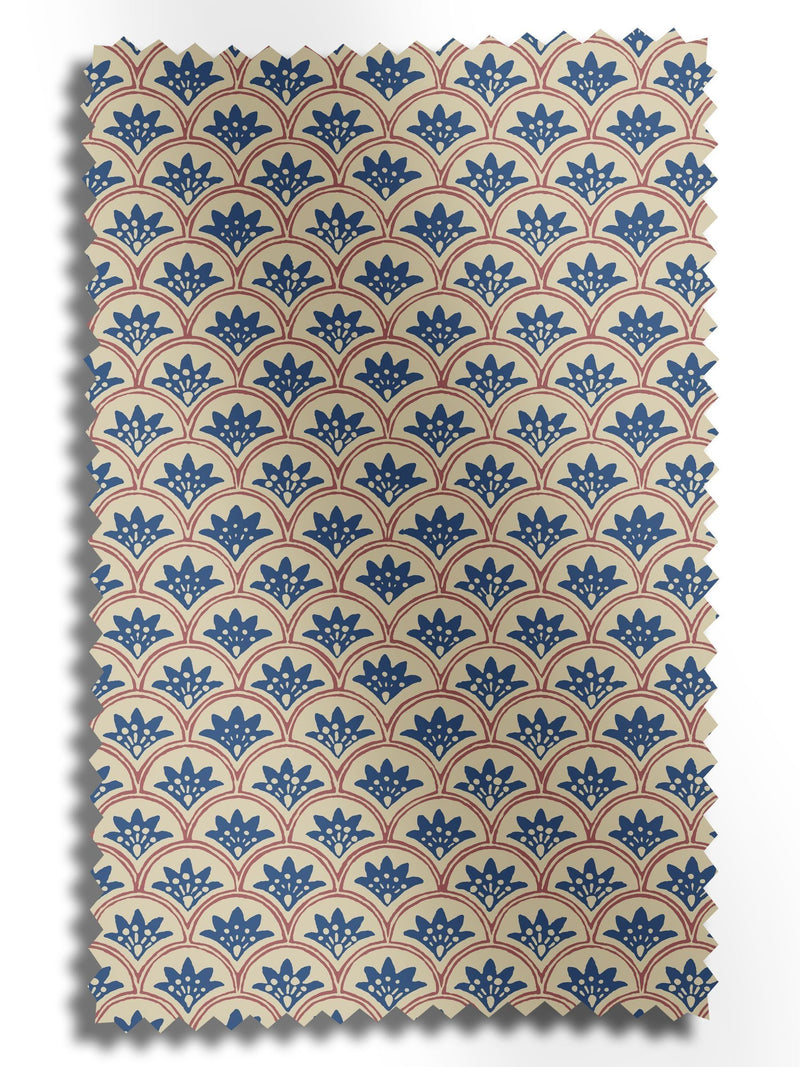 Land & Shore Blue Red Dawn made-to-measure roller blind - British product